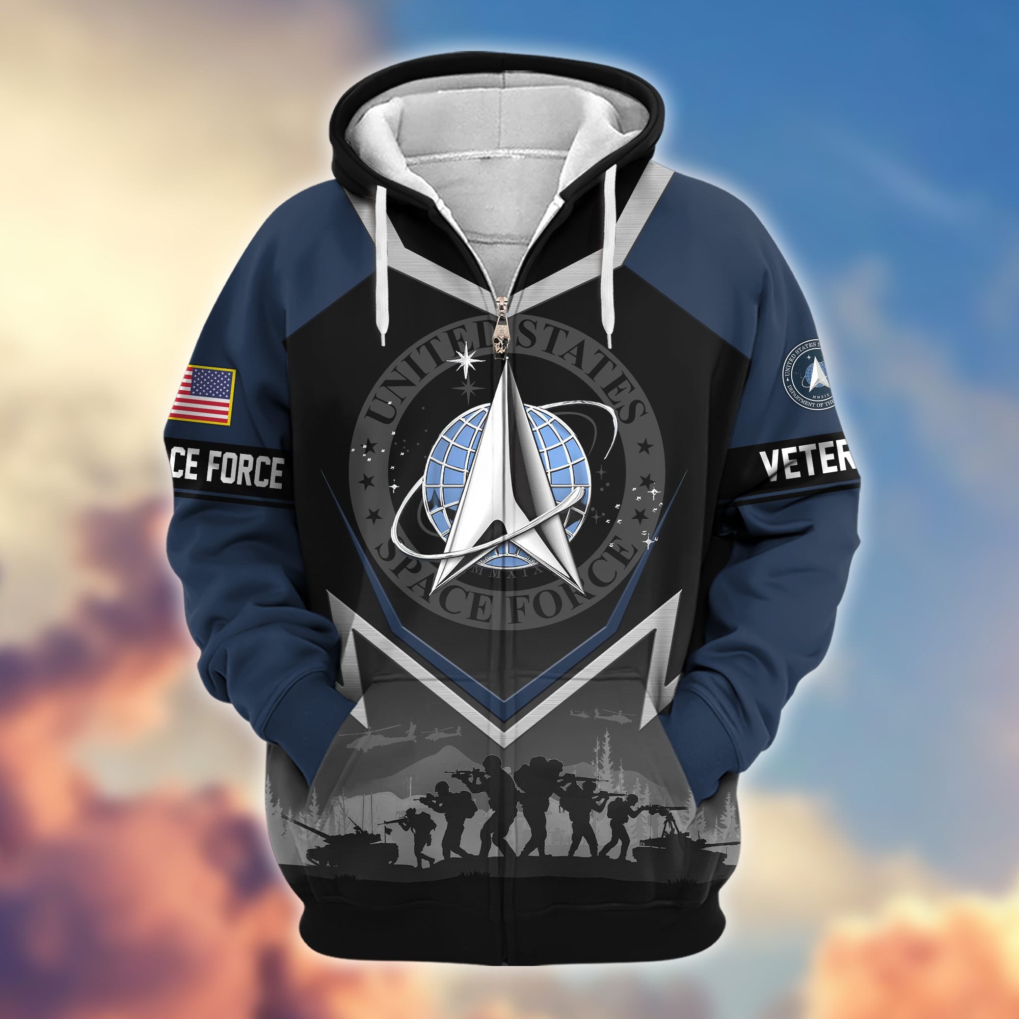 Premium US Veterans Zip Hoodie BPHN120911, Gifts For US Veterans, Gifts On Father's Day, Veterans Day.