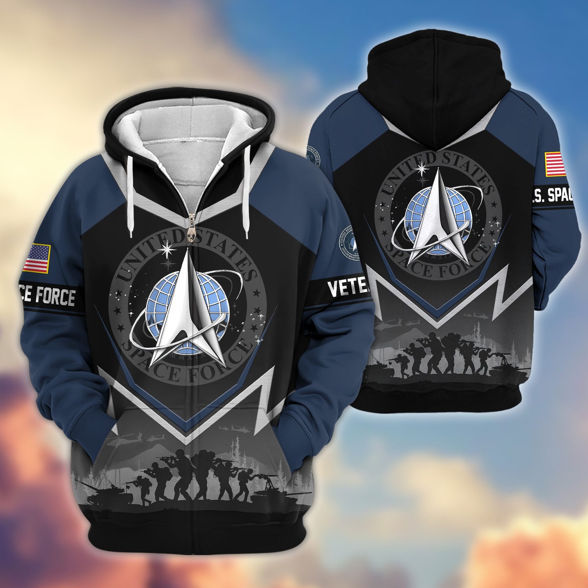 Premium US Veterans Zip Hoodie BPHN120911, Gifts For US Veterans, Gifts On Father's Day, Veterans Day.