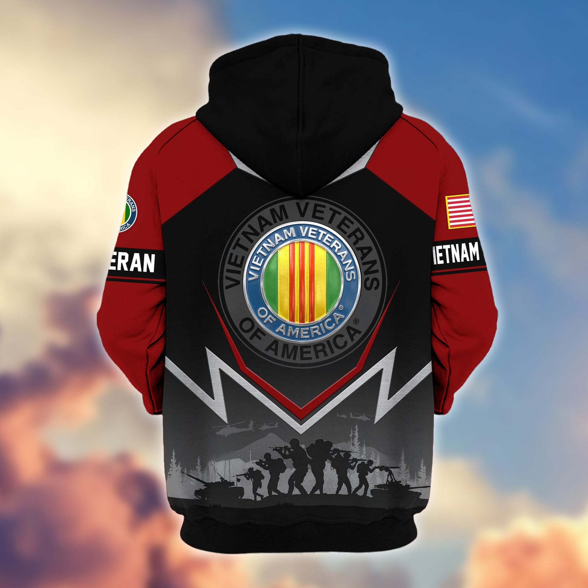 Premium US Veterans Zip Hoodie BPHN120911, Gifts For US Veterans, Gifts On Father's Day, Veterans Day.