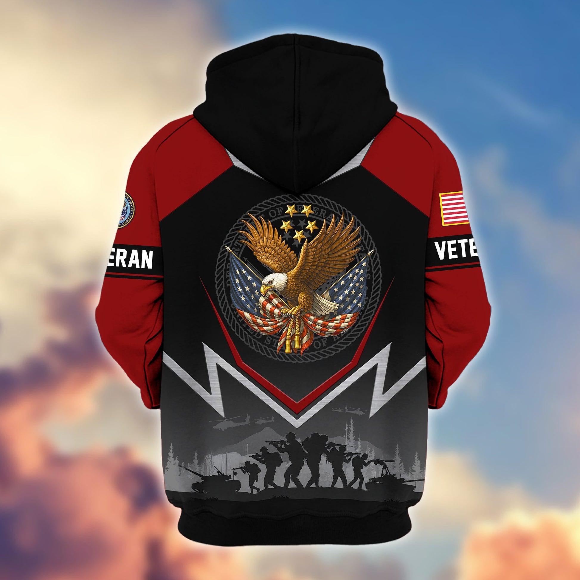 Premium US Veterans Zip Hoodie BPHN120911, Gifts For US Veterans, Gifts On Father's Day, Veterans Day.