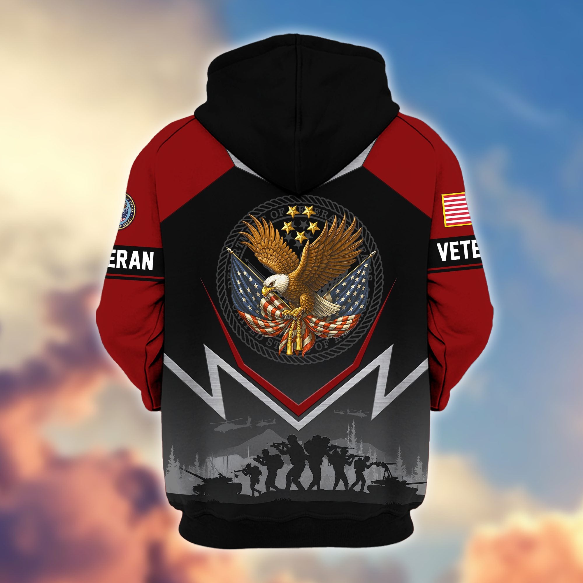 Premium US Veterans Zip Hoodie BPHN120911, Gifts For US Veterans, Gifts On Father's Day, Veterans Day.