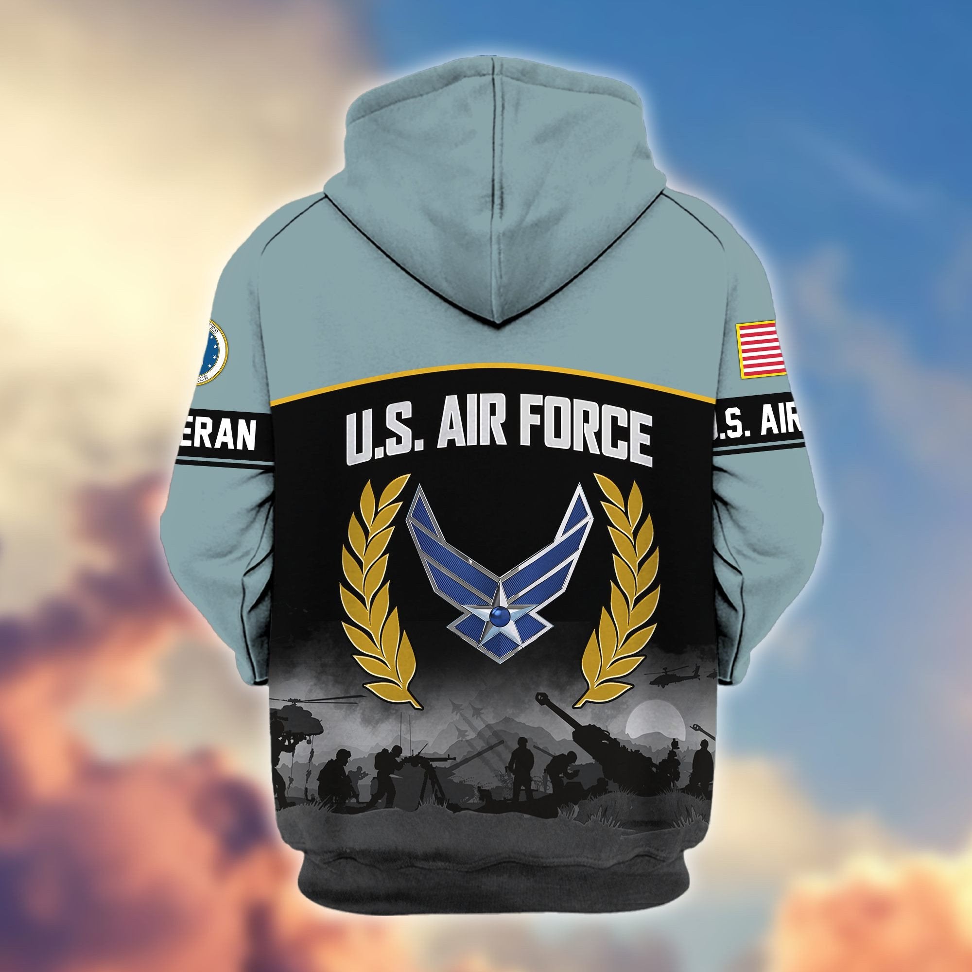 Premium US Veterans Zip Hoodie BPHN170913, Gifts For US Veterans, Gifts On Father's Day, Veterans Day.