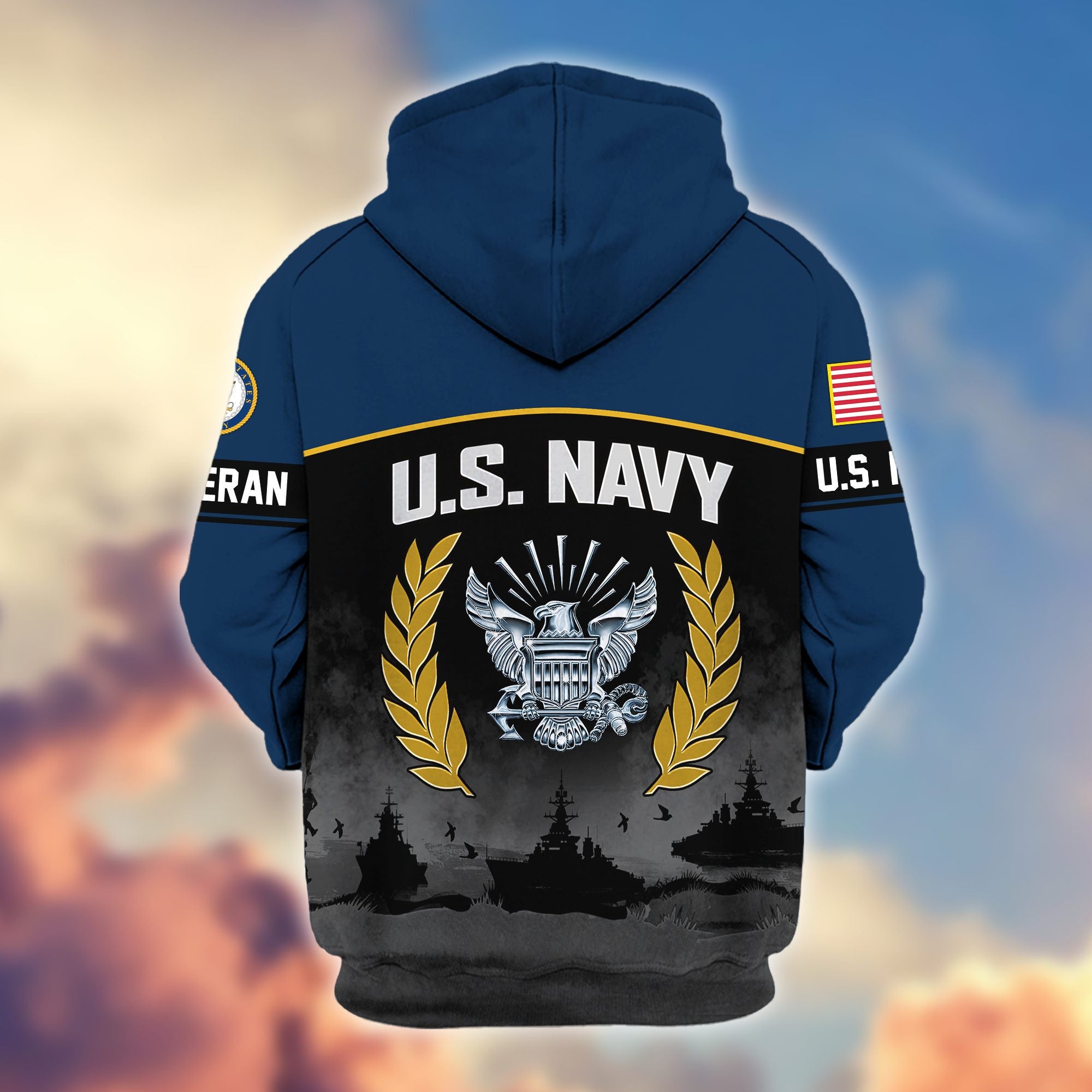 Premium US Veterans Zip Hoodie BPHN170913, Gifts For US Veterans, Gifts On Father's Day, Veterans Day.