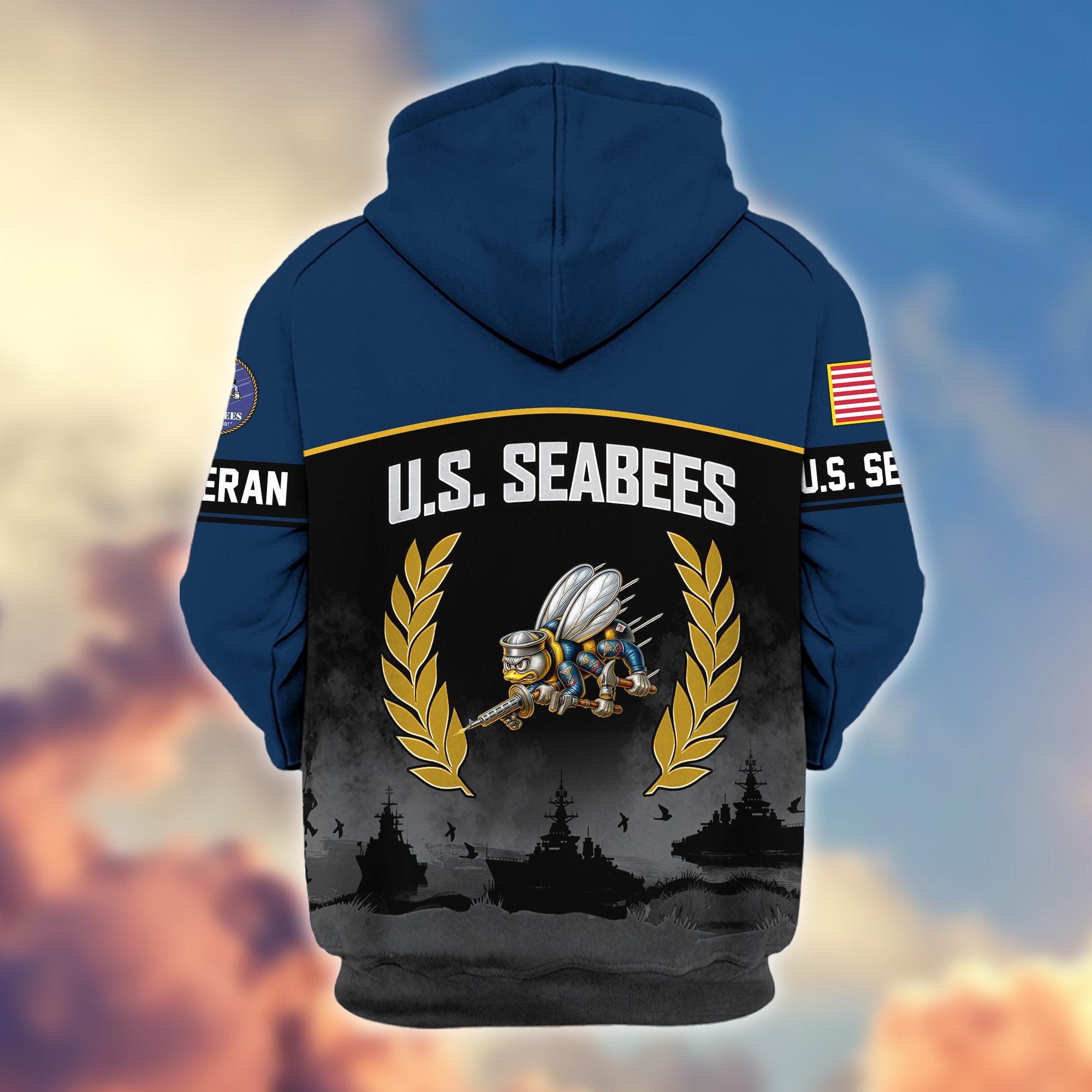 Premium US Veterans Zip Hoodie BPHN170913, Gifts For US Veterans, Gifts On Father's Day, Veterans Day.