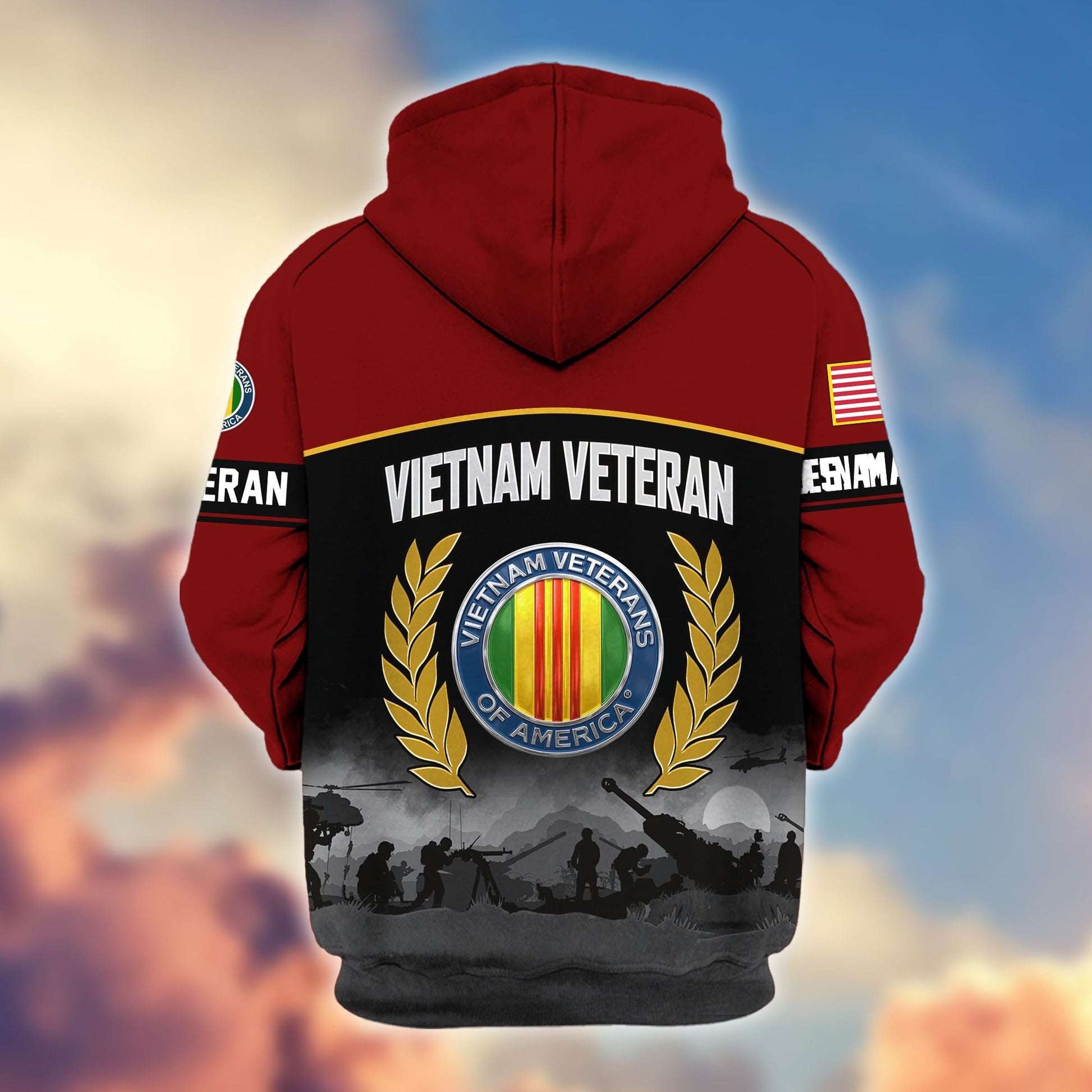 Premium US Veterans Zip Hoodie BPHN170913, Gifts For US Veterans, Gifts On Father's Day, Veterans Day.