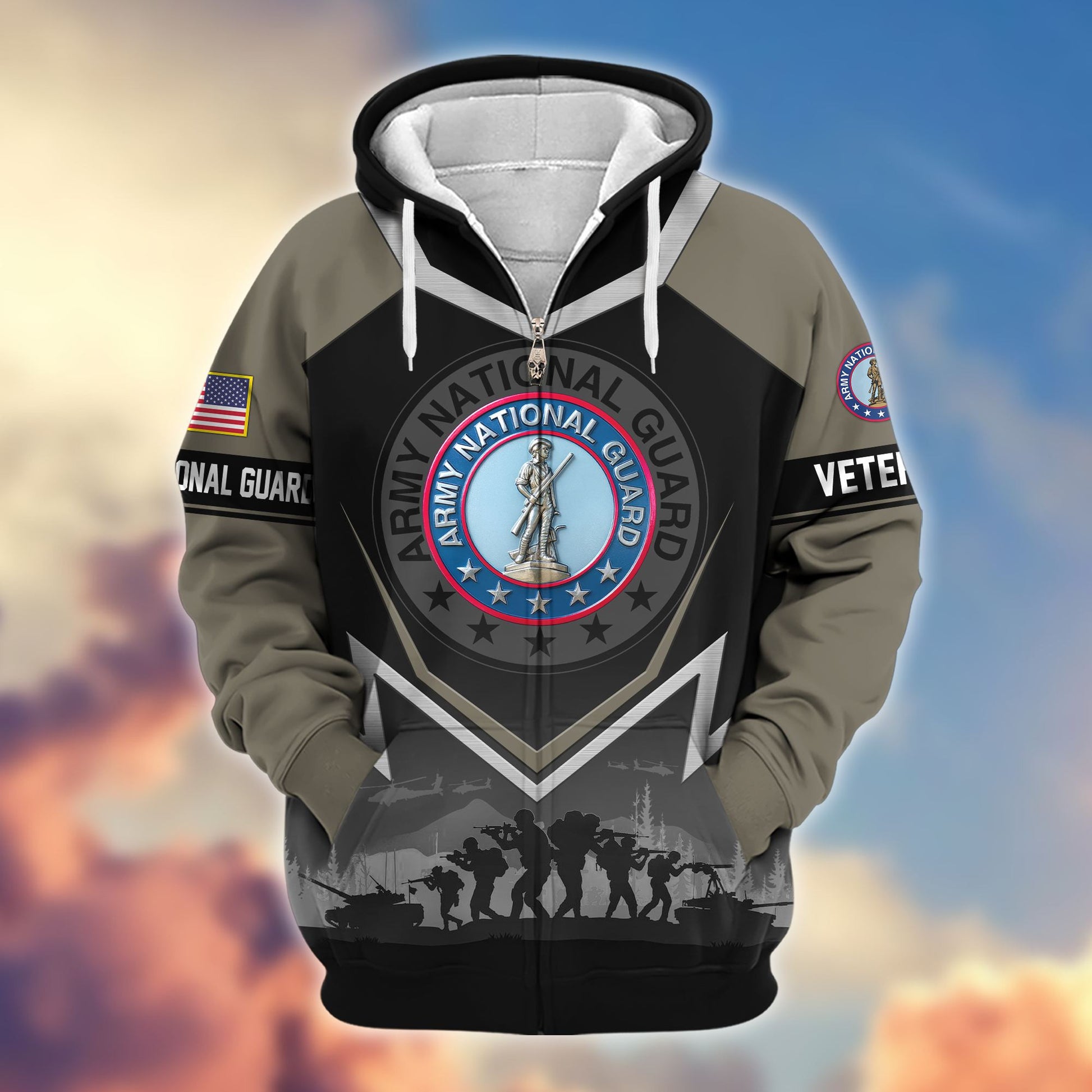 Premium US Veterans Zip Hoodie BPHN120911, Gifts For US Veterans, Gifts On Father's Day, Veterans Day.