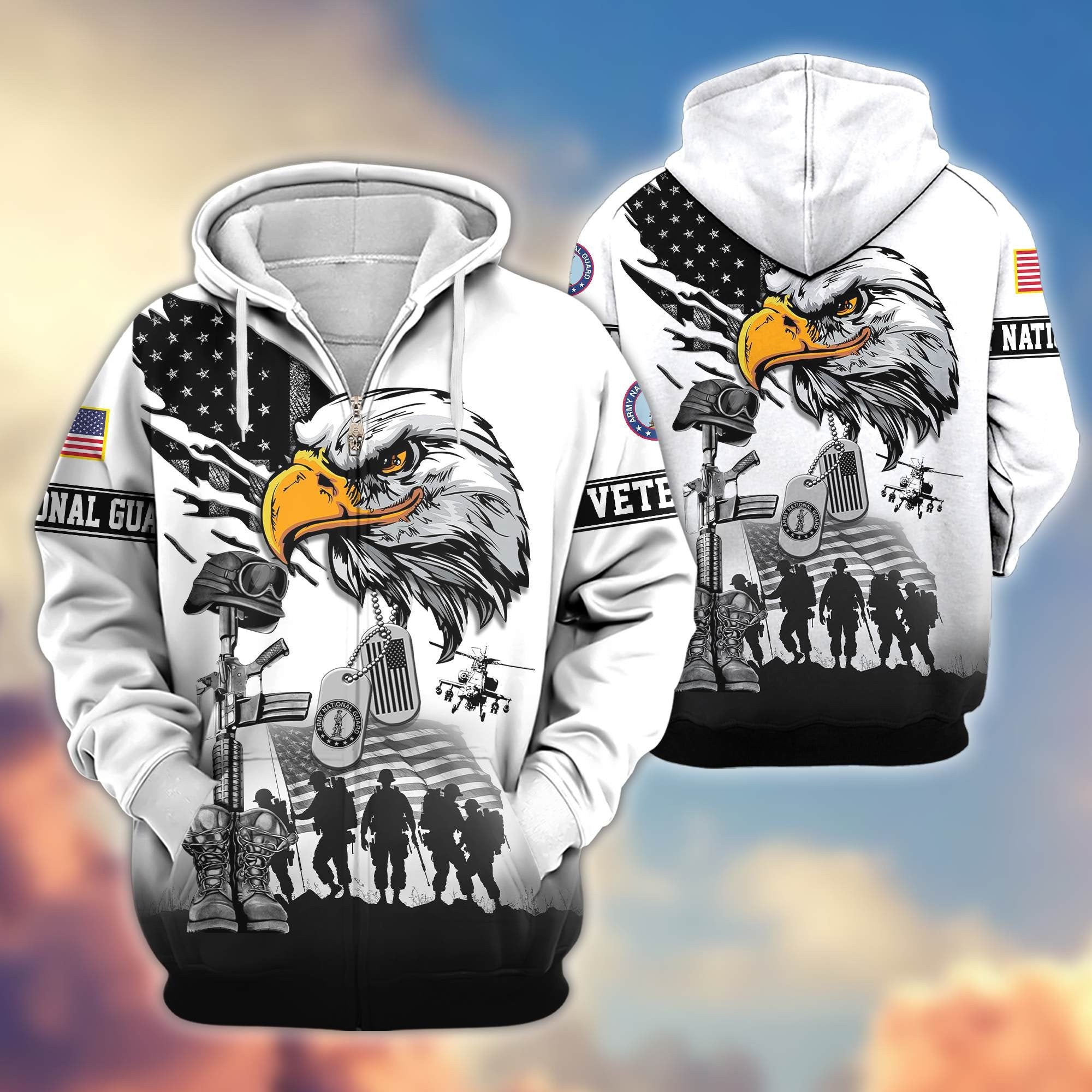 Premium US Veterans Zip Hoodie BPHN030916, Gifts For US Veterans, Gifts On Father's Day, Veterans Day.