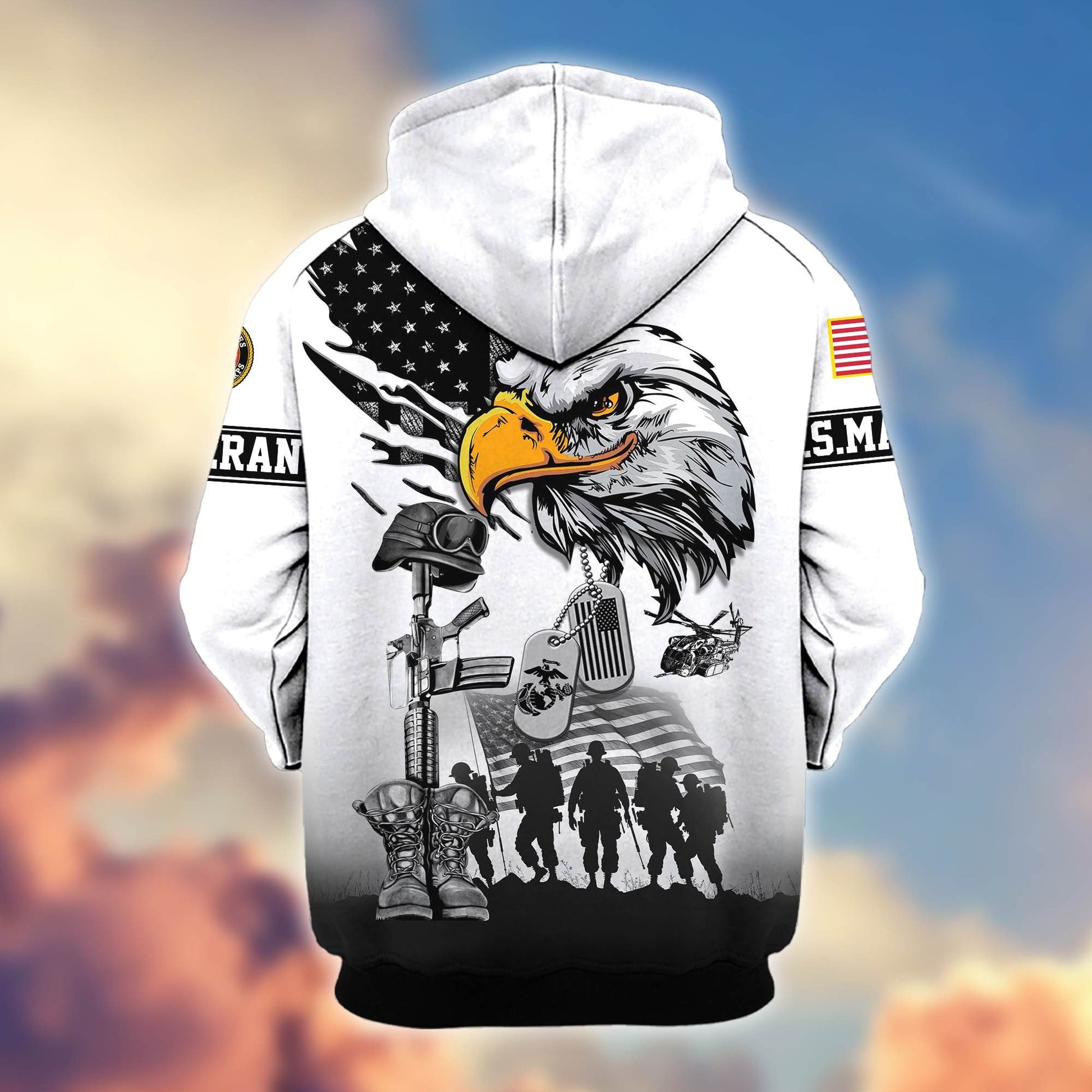 Premium US Veterans Zip Hoodie BPHN030916, Gifts For US Veterans, Gifts On Father's Day, Veterans Day.