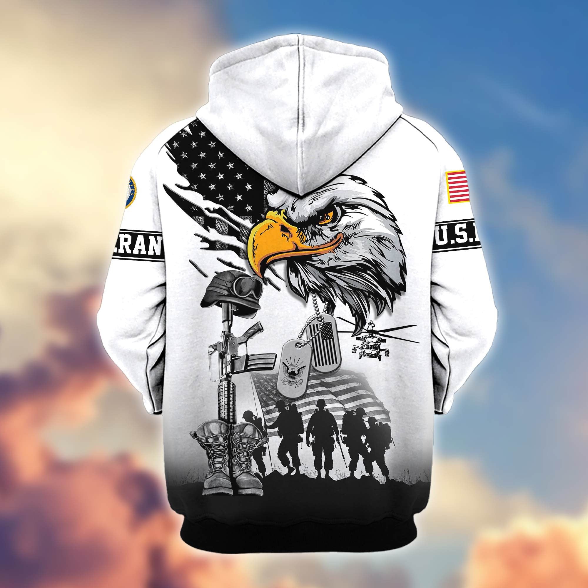 Premium US Veterans Zip Hoodie BPHN030916, Gifts For US Veterans, Gifts On Father's Day, Veterans Day.