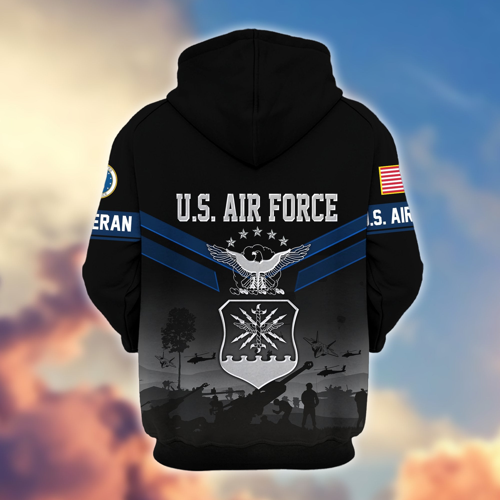 Premium US Veterans Zip Hoodie BPHN290911, Gifts For US Veterans, Gifts On Father's Day, Veterans Day.