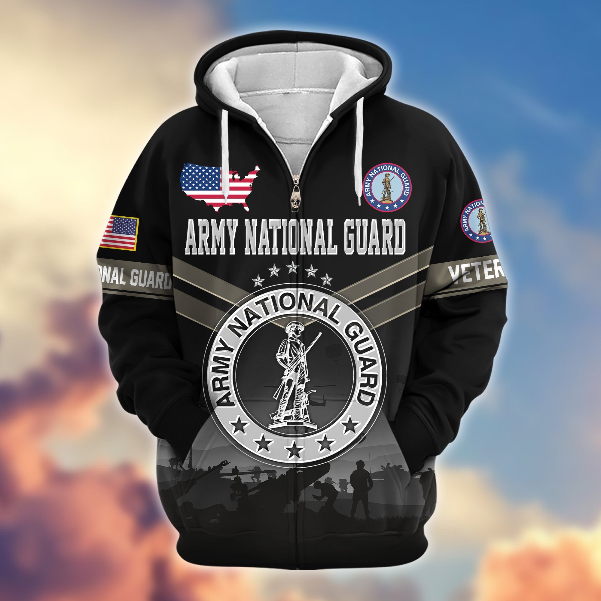 Premium US Veterans Zip Hoodie BPHN290911, Gifts For US Veterans, Gifts On Father's Day, Veterans Day.