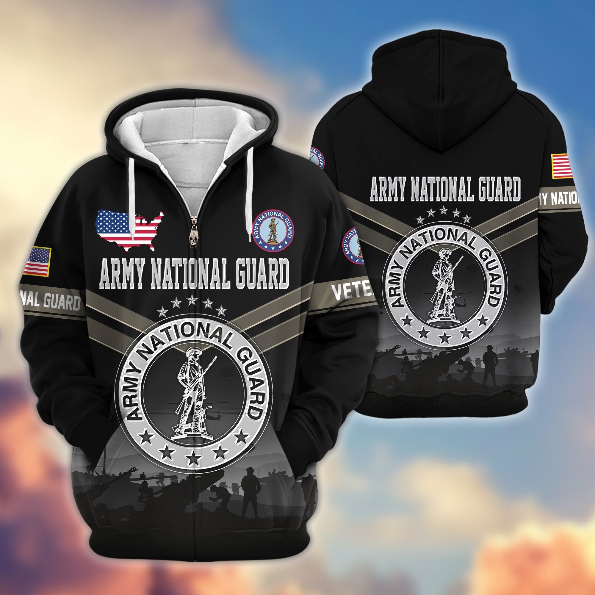 Premium US Veterans Zip Hoodie BPHN290911, Gifts For US Veterans, Gifts On Father's Day, Veterans Day.
