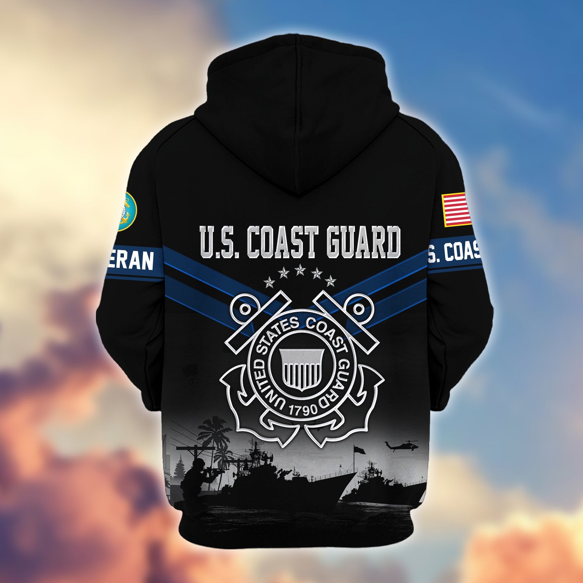 Premium US Veterans Zip Hoodie BPHN290911, Gifts For US Veterans, Gifts On Father's Day, Veterans Day.