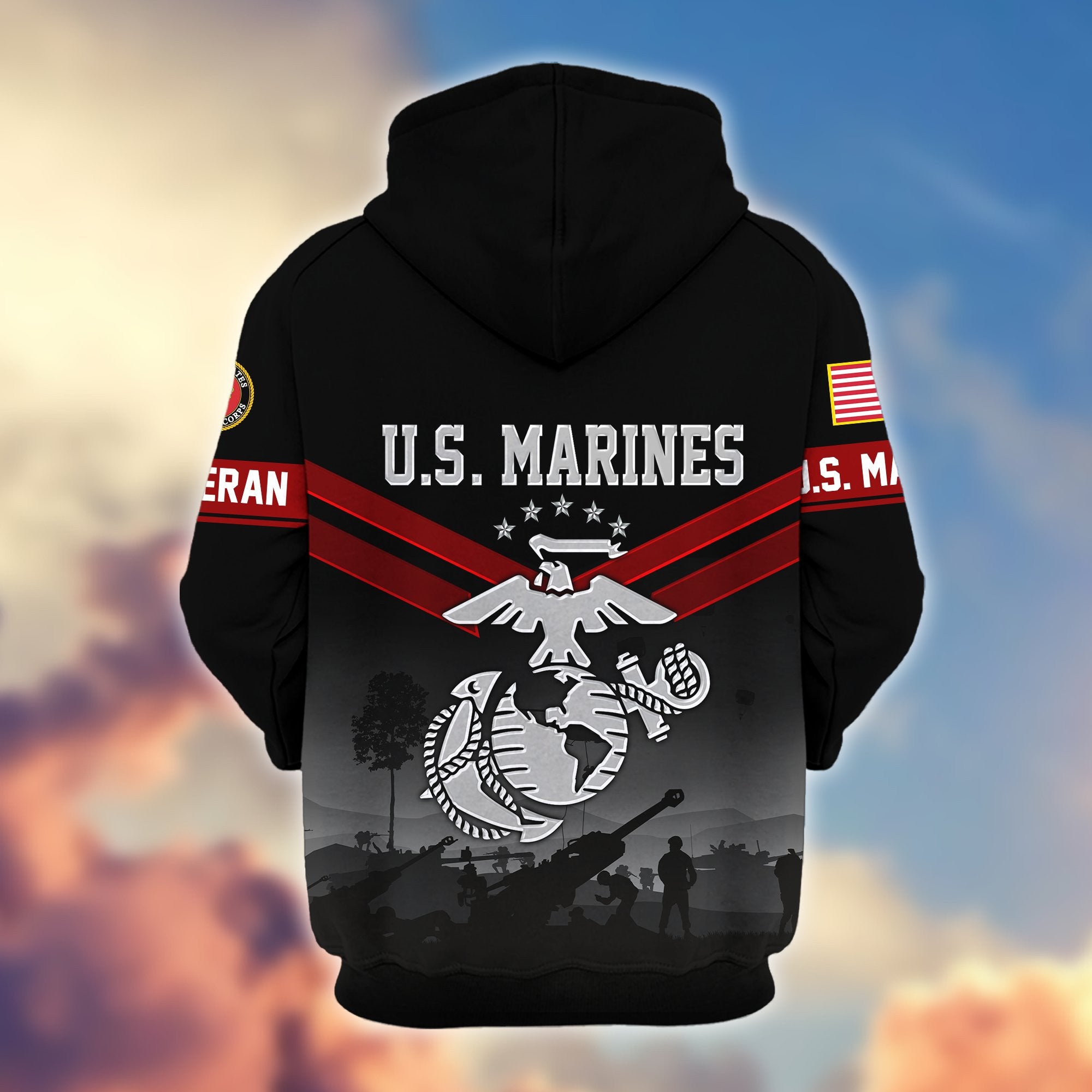 Premium US Veterans Zip Hoodie BPHN290911, Gifts For US Veterans, Gifts On Father's Day, Veterans Day.