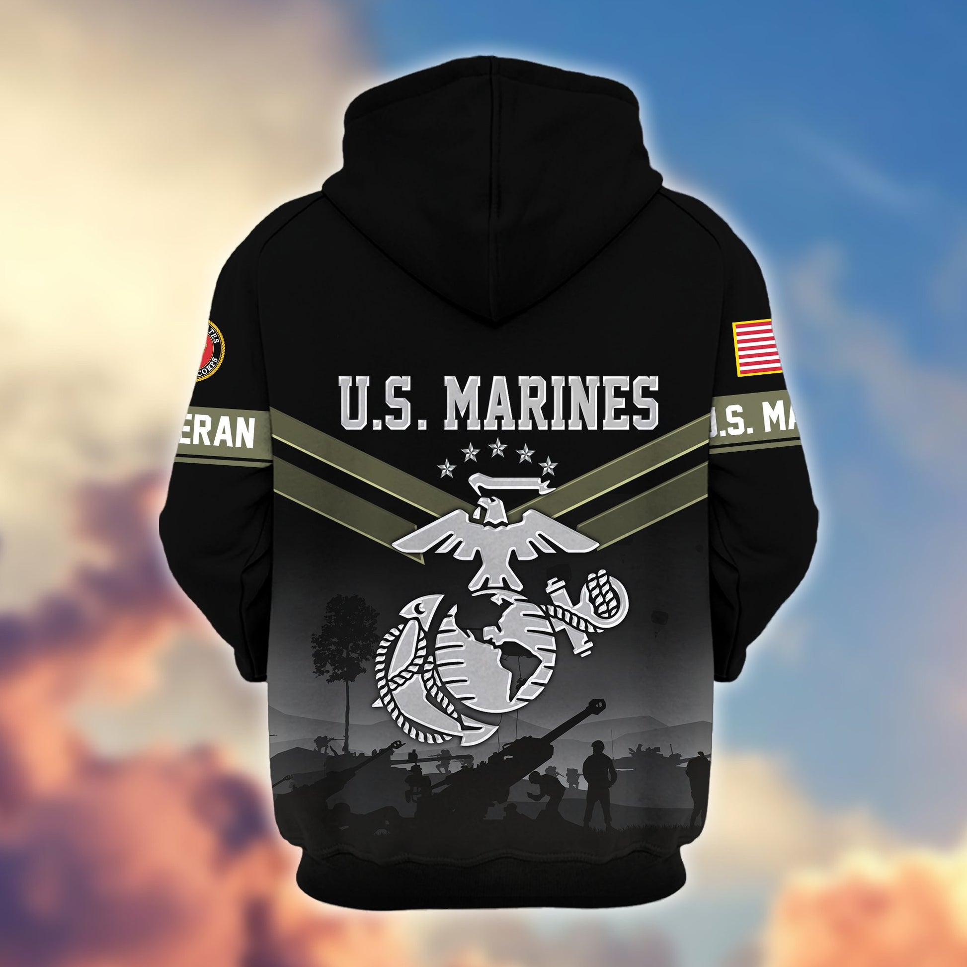 Premium US Veterans Zip Hoodie BPHN290911, Gifts For US Veterans, Gifts On Father's Day, Veterans Day.