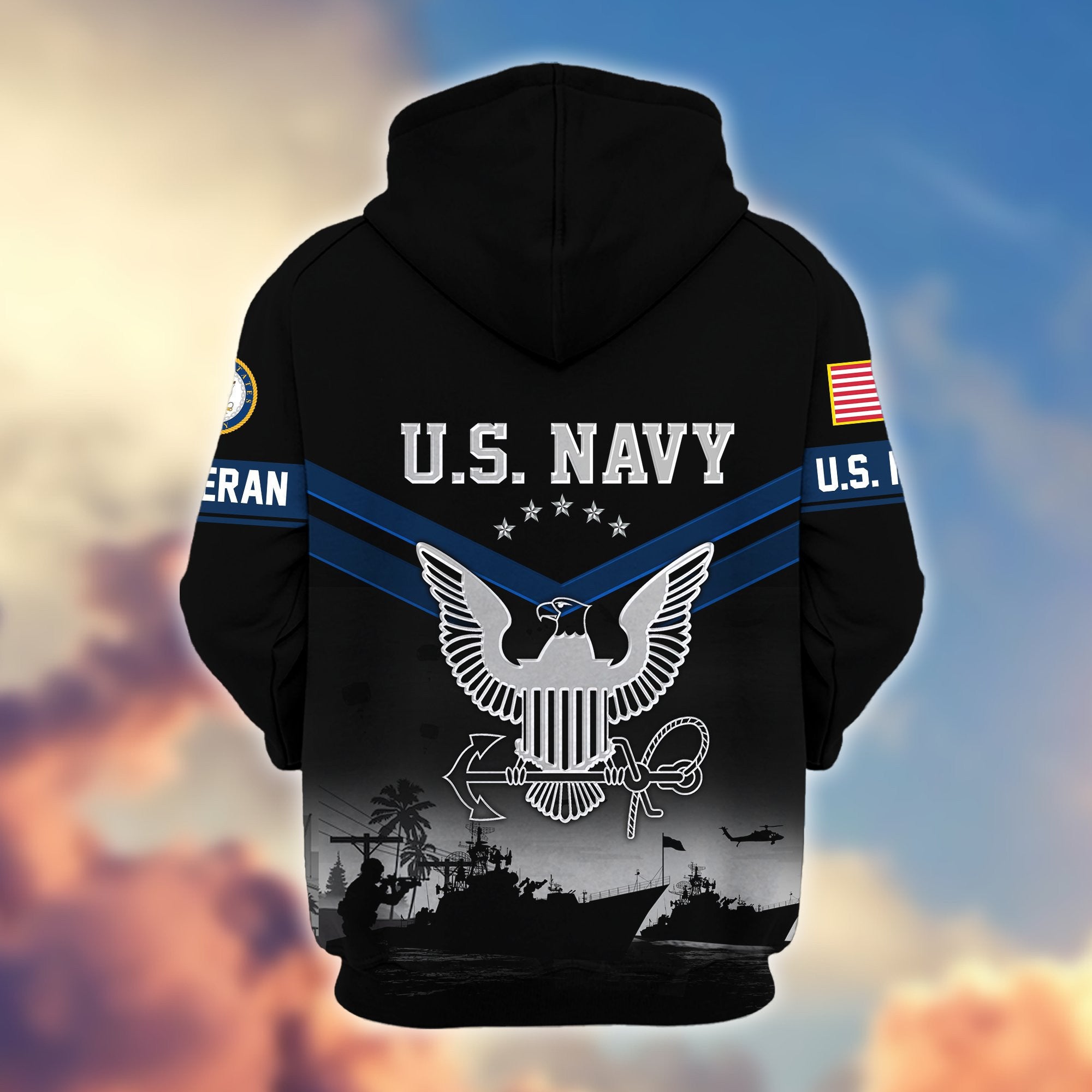 Premium US Veterans Zip Hoodie BPHN290911, Gifts For US Veterans, Gifts On Father's Day, Veterans Day.