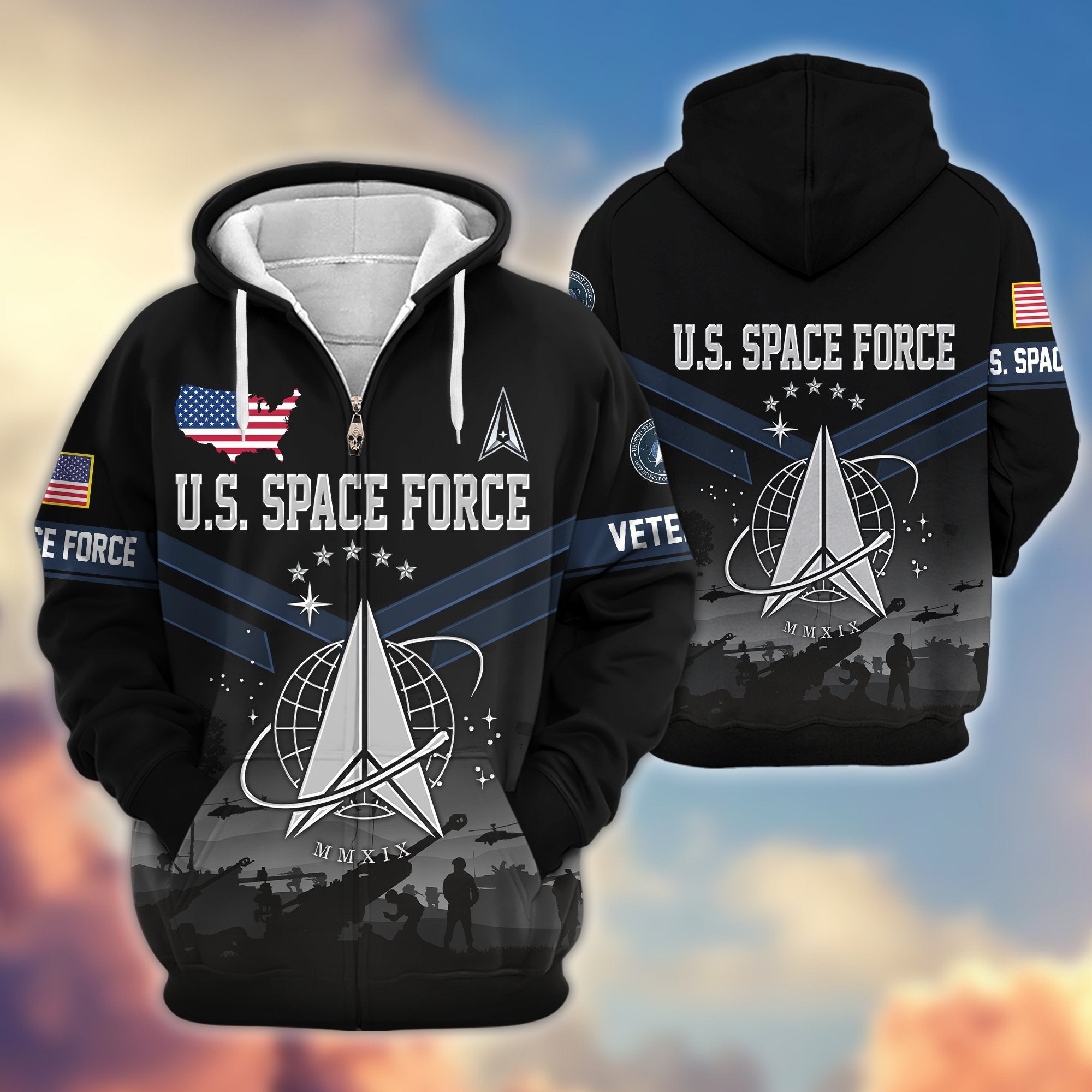 Premium US Veterans Zip Hoodie BPHN290911, Gifts For US Veterans, Gifts On Father's Day, Veterans Day.