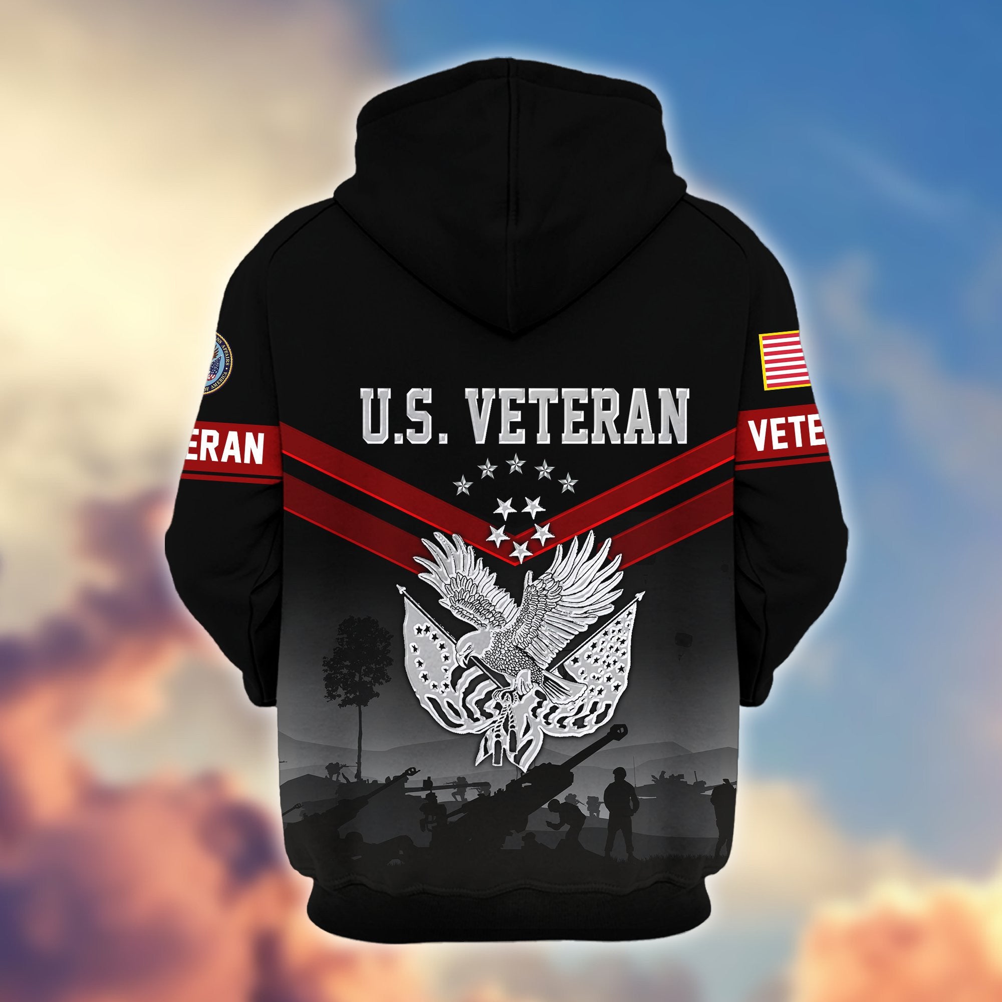 Premium US Veterans Zip Hoodie BPHN290911, Gifts For US Veterans, Gifts On Father's Day, Veterans Day.