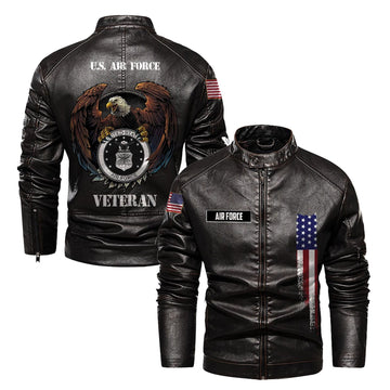 Premium USAF Veteran Leather Jacket VPVC702311, Gifts For Air Force Veteran, Gifts On Father's Day, Veterans Day.