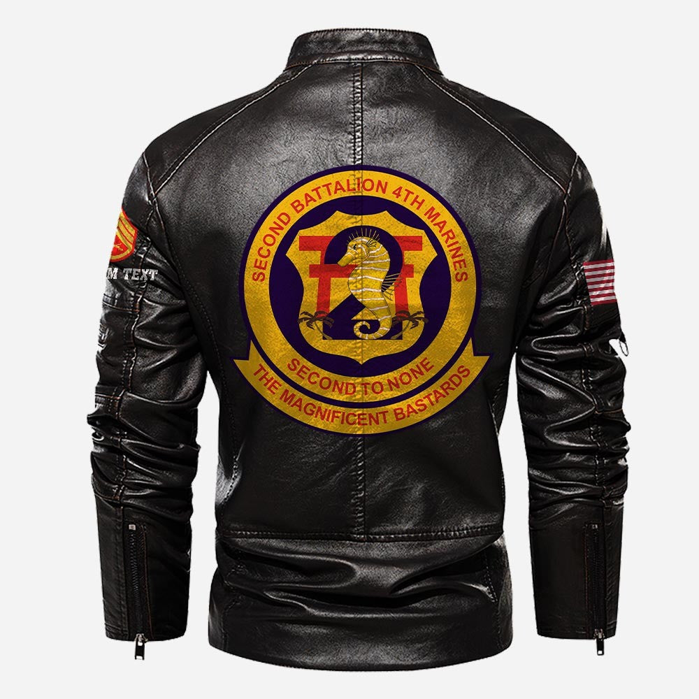 Premium Custom Unit USMC Veteran Leather Jacket VPVC702314, Gifts For Marine Veteran, Gifts On Father's Day, Veterans Day.