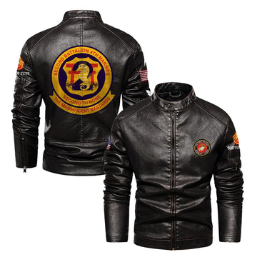 Premium Custom Unit USMC Veteran Leather Jacket VPVC702314, Gifts For Marine Veteran, Gifts On Father's Day, Veterans Day.