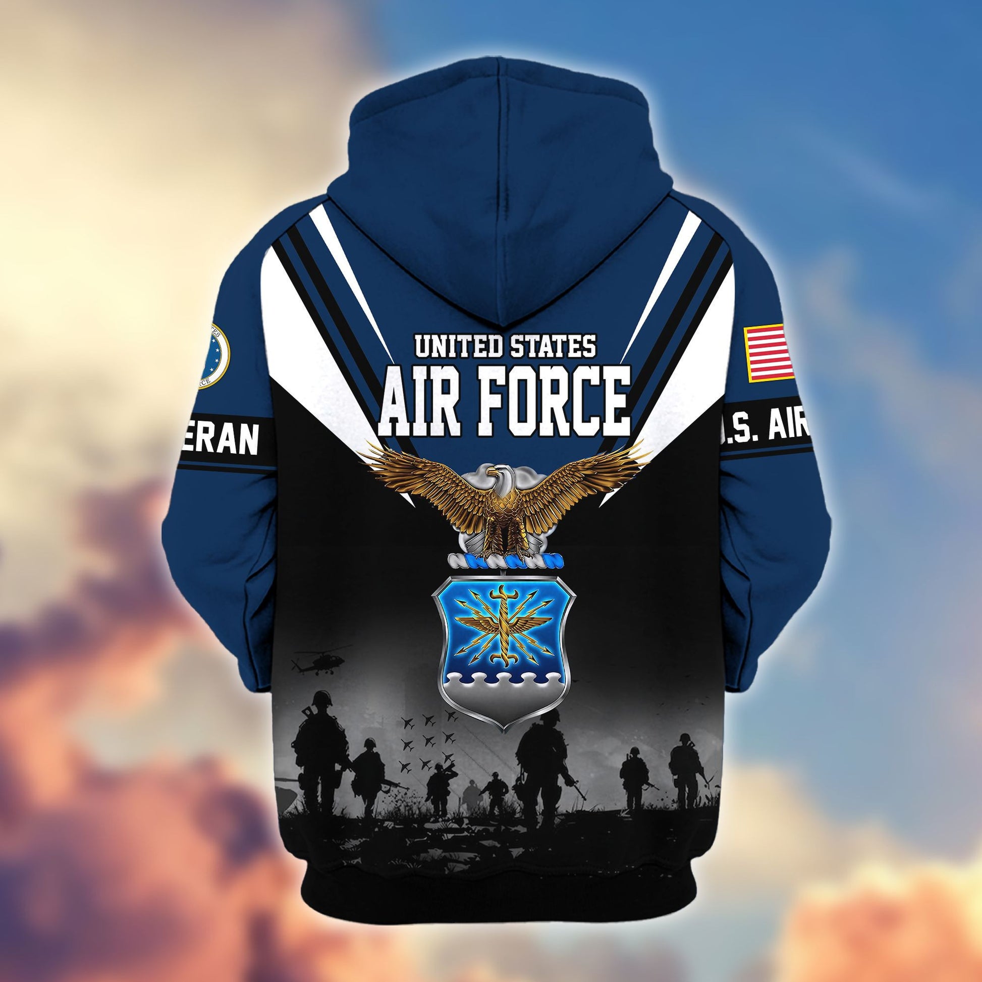 Premium US Veterans Zip Hoodie BPHN011012, Gifts For US Veterans, Gifts On Father's Day, Veterans Day.