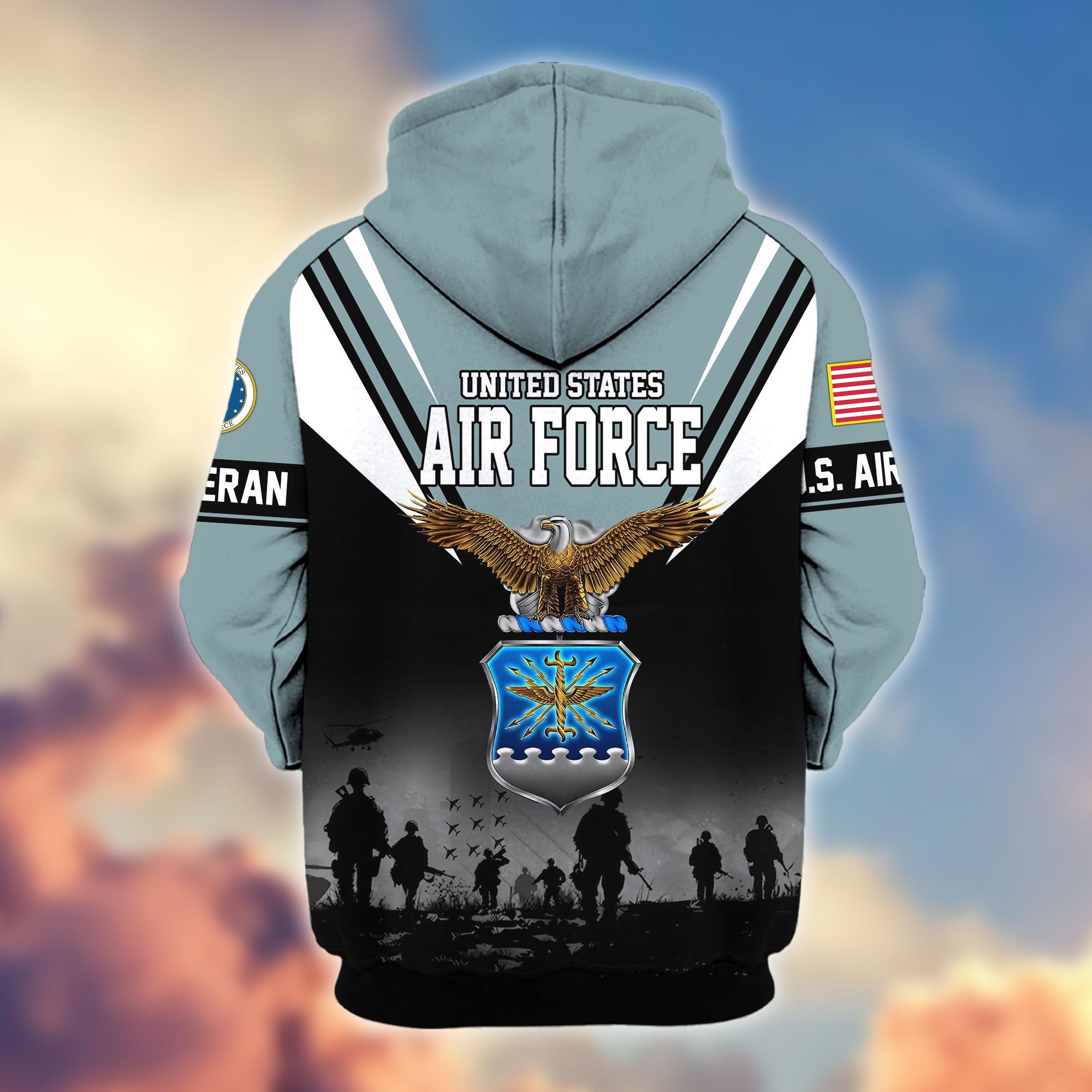 Premium US Veterans Zip Hoodie BPHN011012, Gifts For US Veterans, Gifts On Father's Day, Veterans Day.