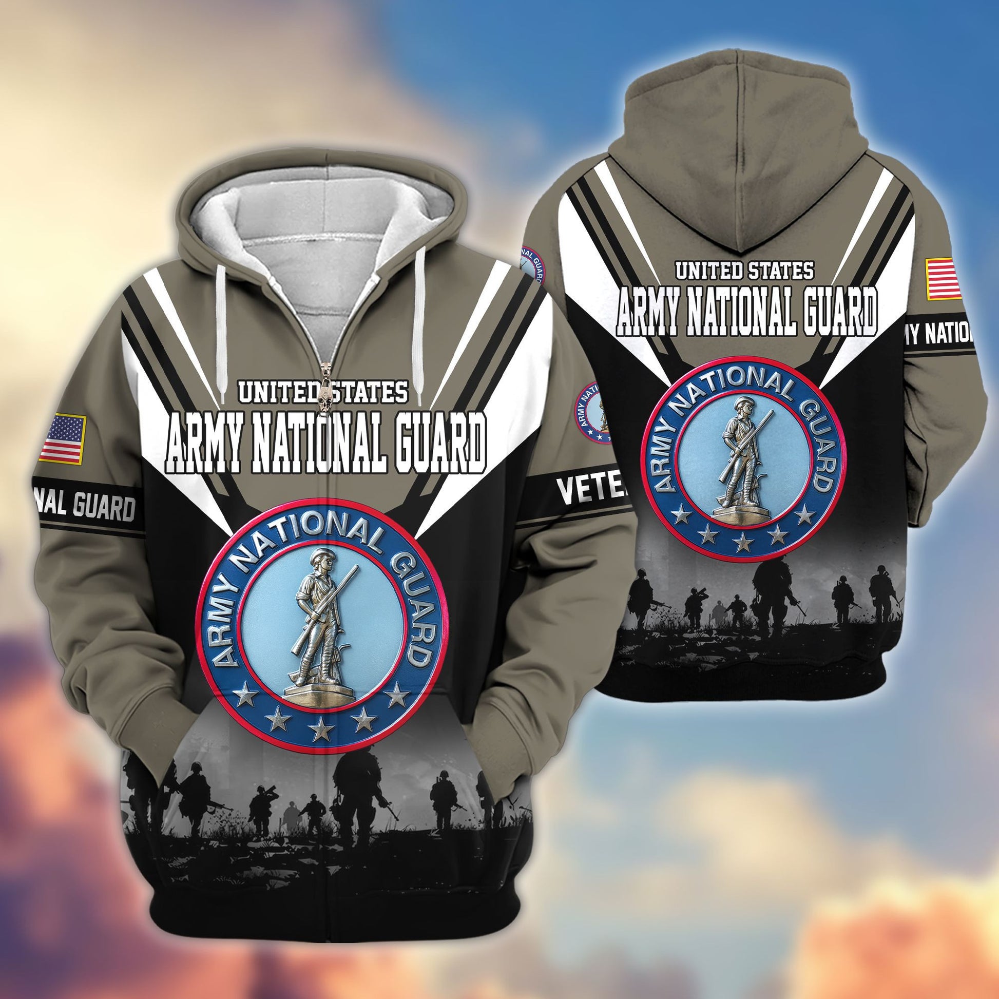 Premium US Veterans Zip Hoodie BPHN011012, Gifts For US Veterans, Gifts On Father's Day, Veterans Day.