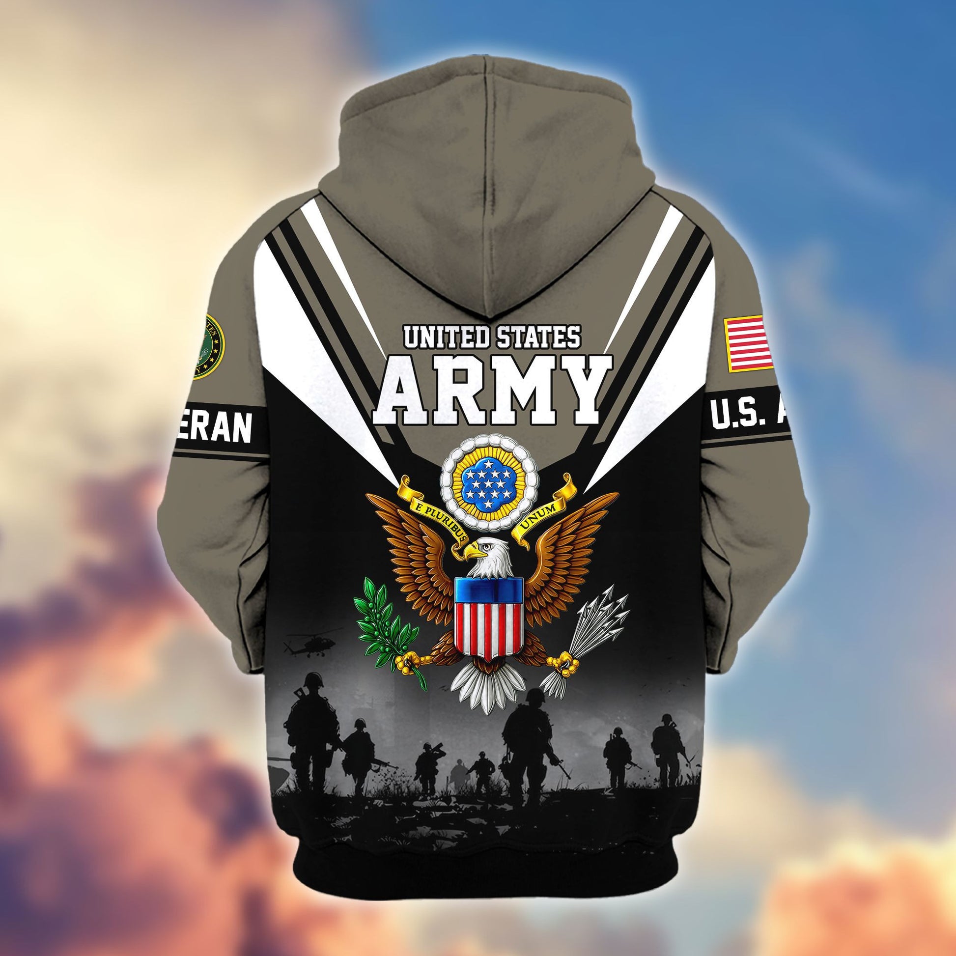 Premium US Veterans Zip Hoodie BPHN011012, Gifts For US Veterans, Gifts On Father's Day, Veterans Day.