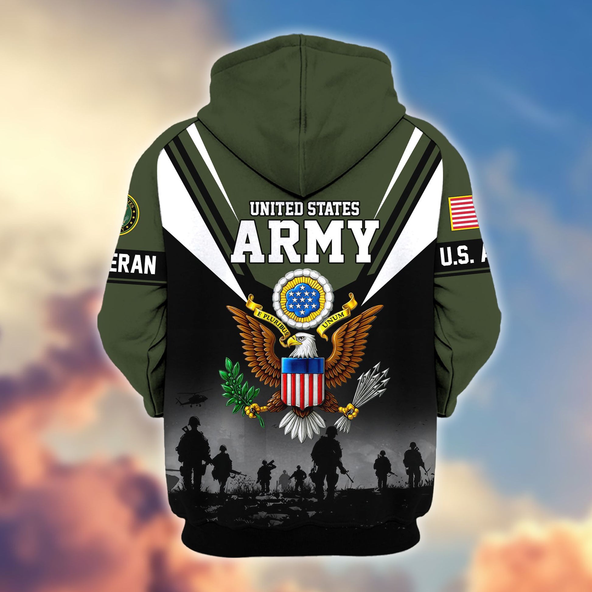 Premium US Veterans Zip Hoodie BPHN011012, Gifts For US Veterans, Gifts On Father's Day, Veterans Day.