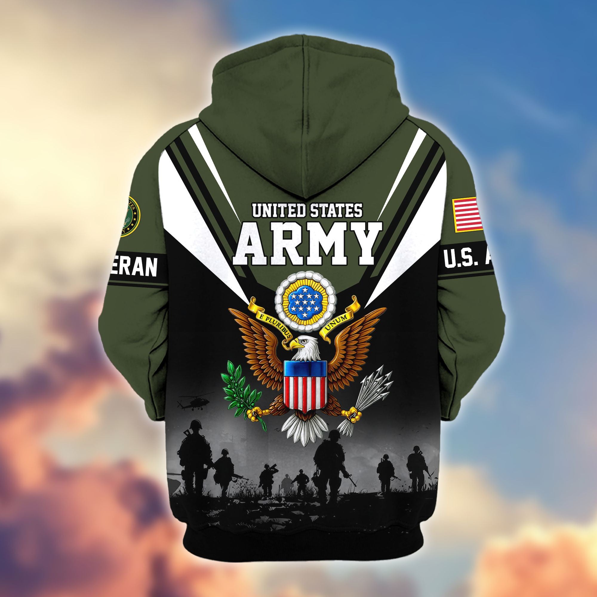 Premium US Veterans Zip Hoodie BPHN011012, Gifts For US Veterans, Gifts On Father's Day, Veterans Day.
