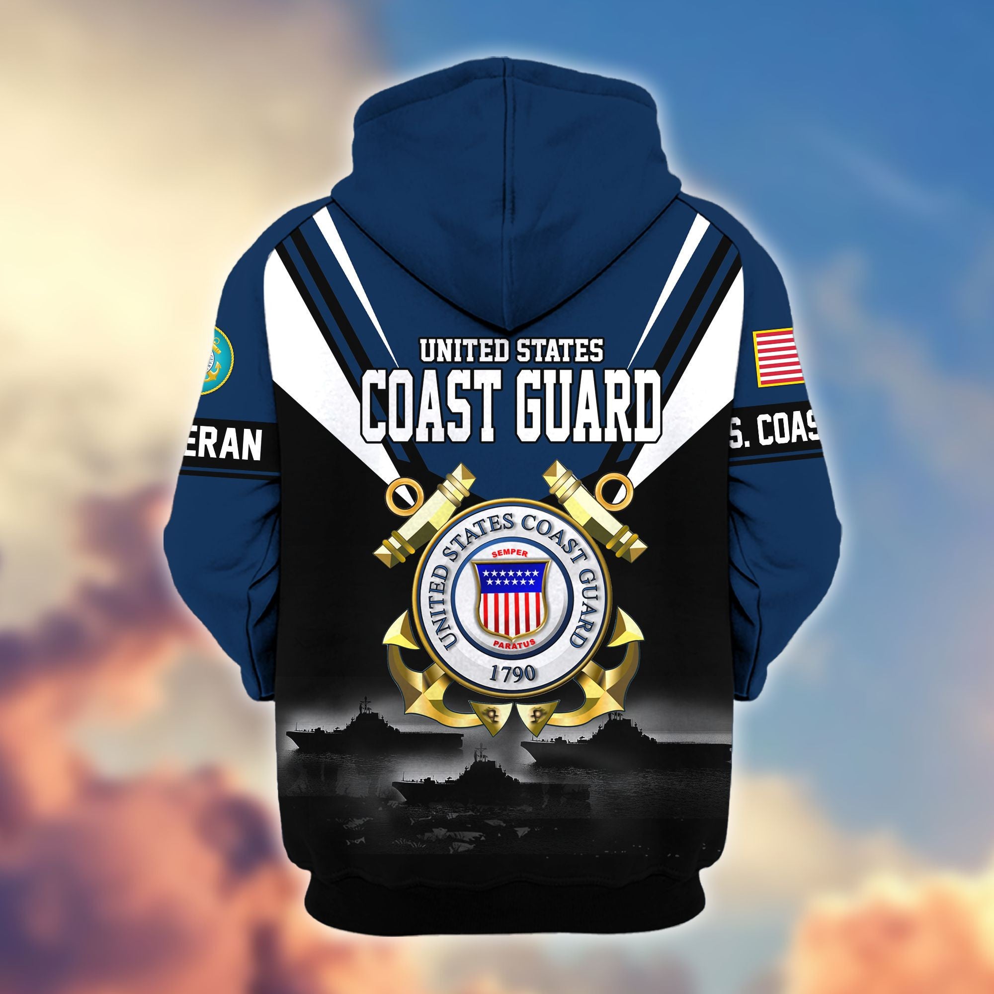 Premium US Veterans Zip Hoodie BPHN011012, Gifts For US Veterans, Gifts On Father's Day, Veterans Day.