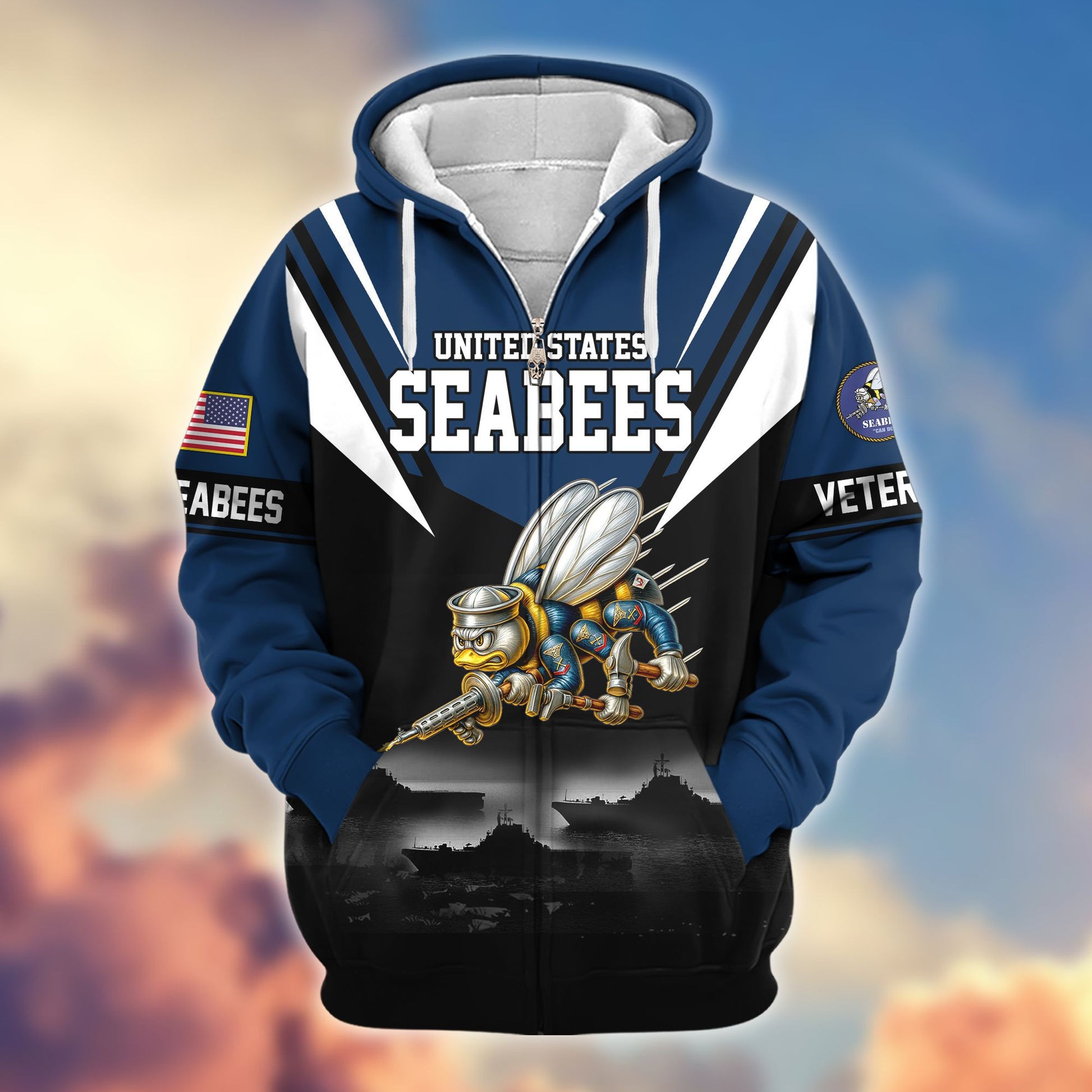 Premium US Veterans Zip Hoodie BPHN011012, Gifts For US Veterans, Gifts On Father's Day, Veterans Day.