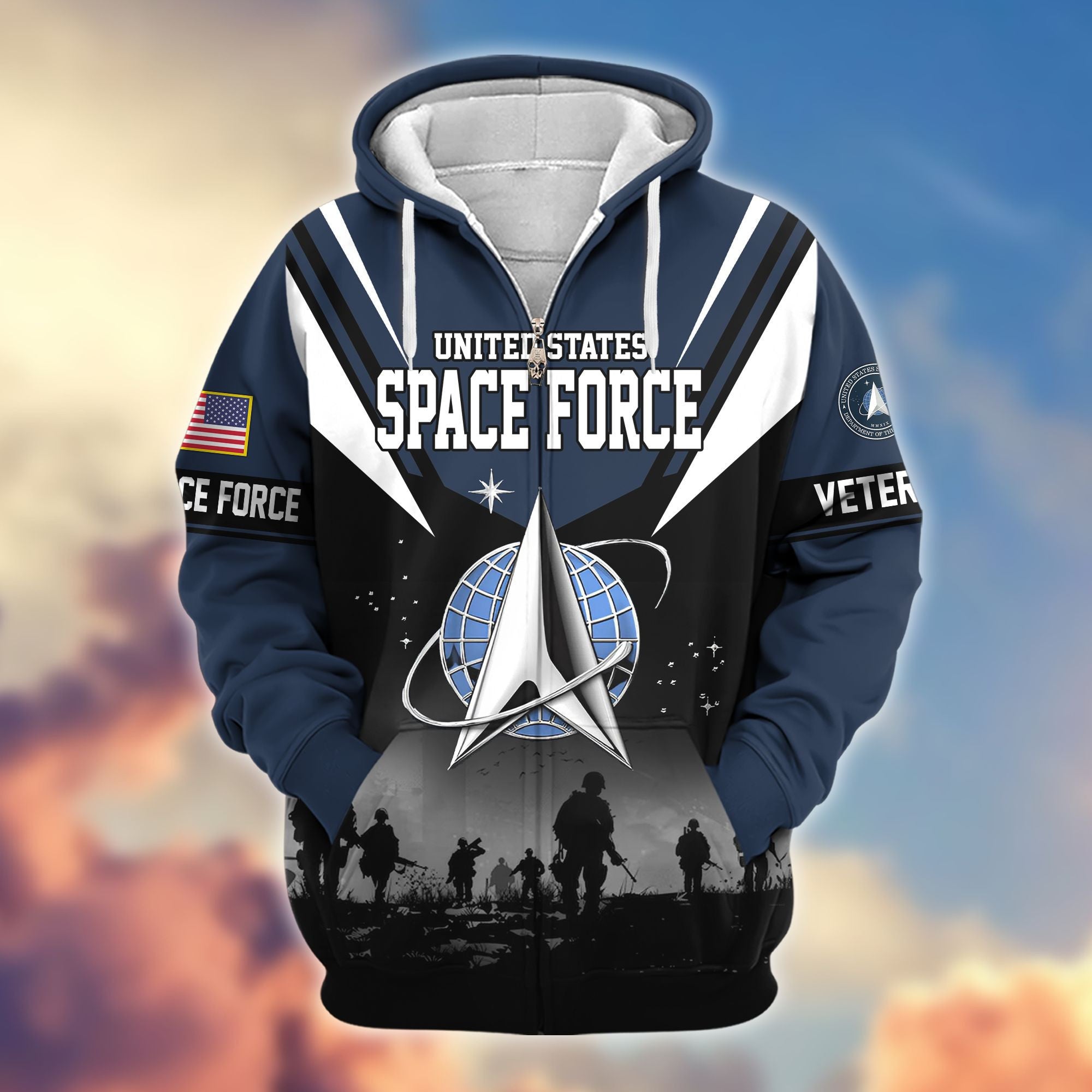 Premium US Veterans Zip Hoodie BPHN011012, Gifts For US Veterans, Gifts On Father's Day, Veterans Day.