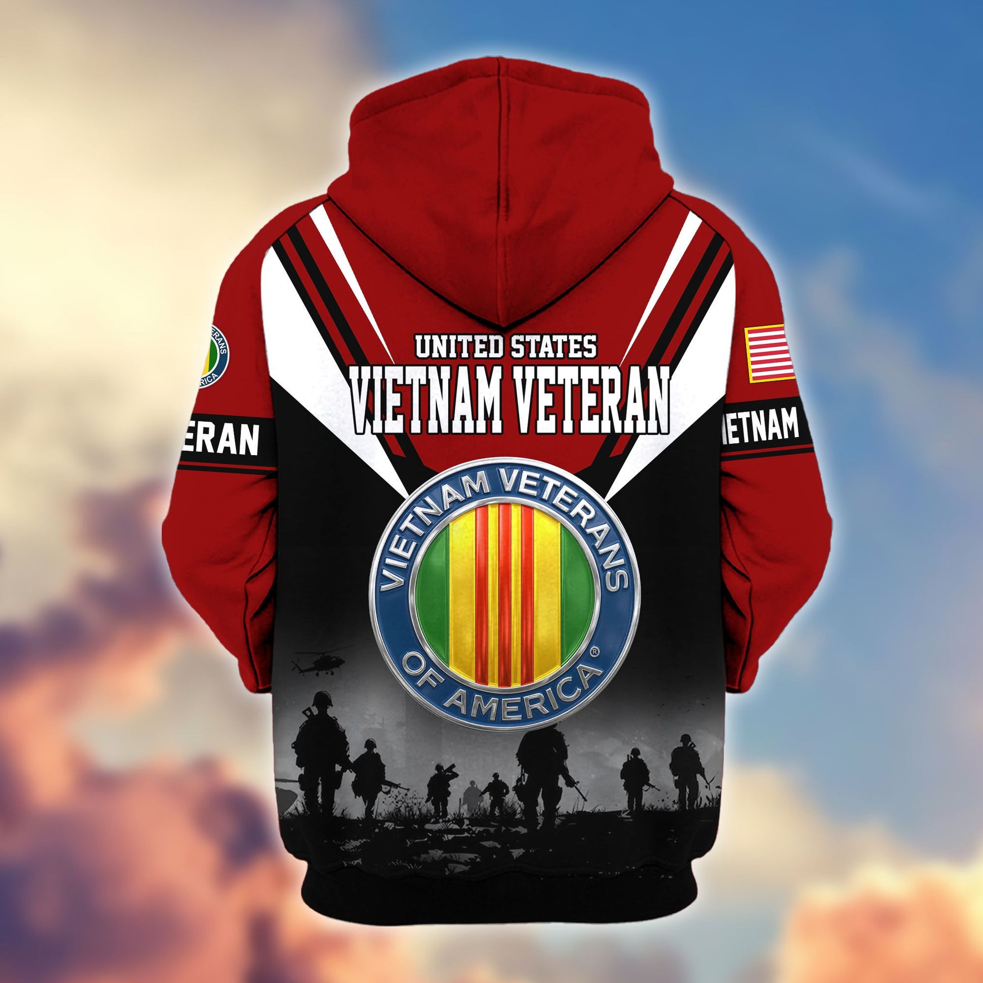 Premium US Veterans Zip Hoodie BPHN011012, Gifts For US Veterans, Gifts On Father's Day, Veterans Day.
