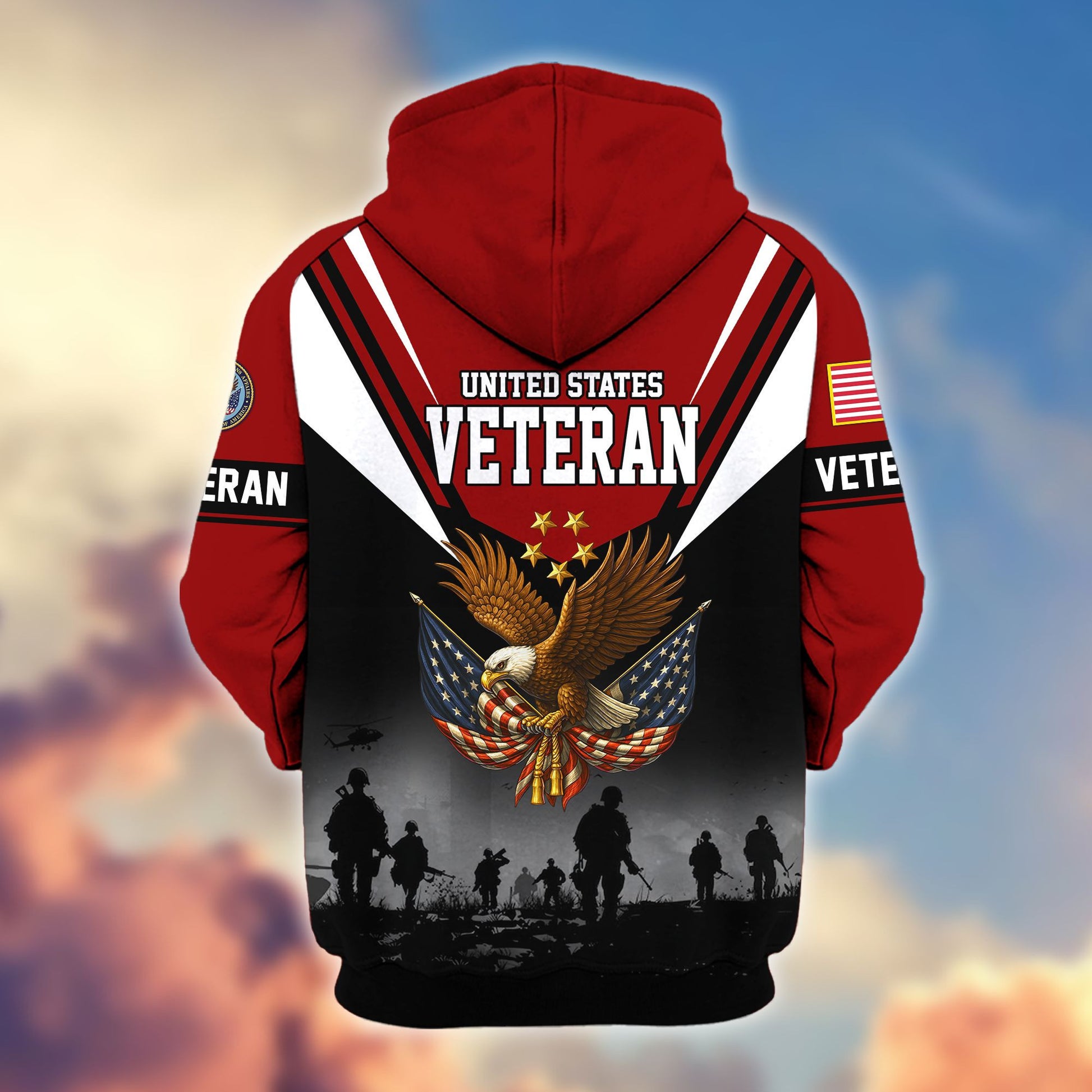 Premium US Veterans Zip Hoodie BPHN011012, Gifts For US Veterans, Gifts On Father's Day, Veterans Day.