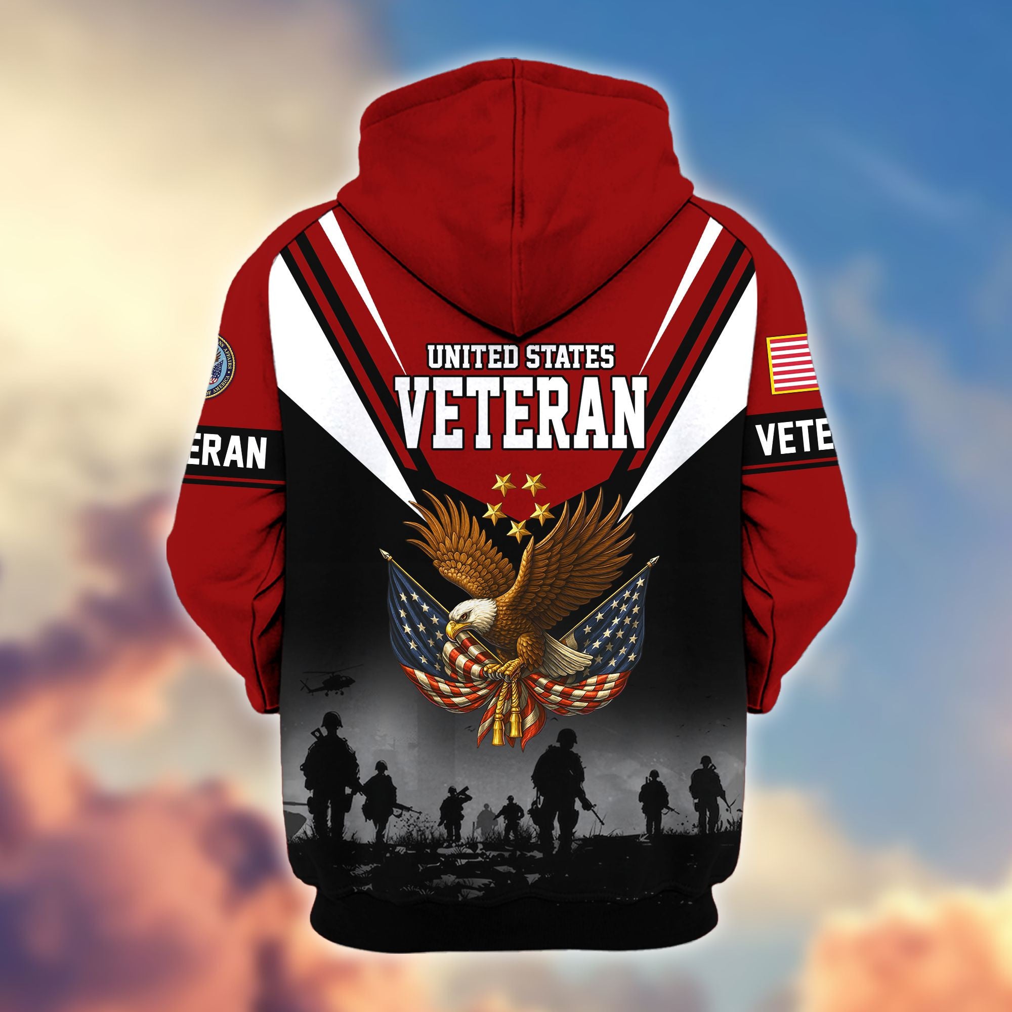 Premium US Veterans Zip Hoodie BPHN011012, Gifts For US Veterans, Gifts On Father's Day, Veterans Day.