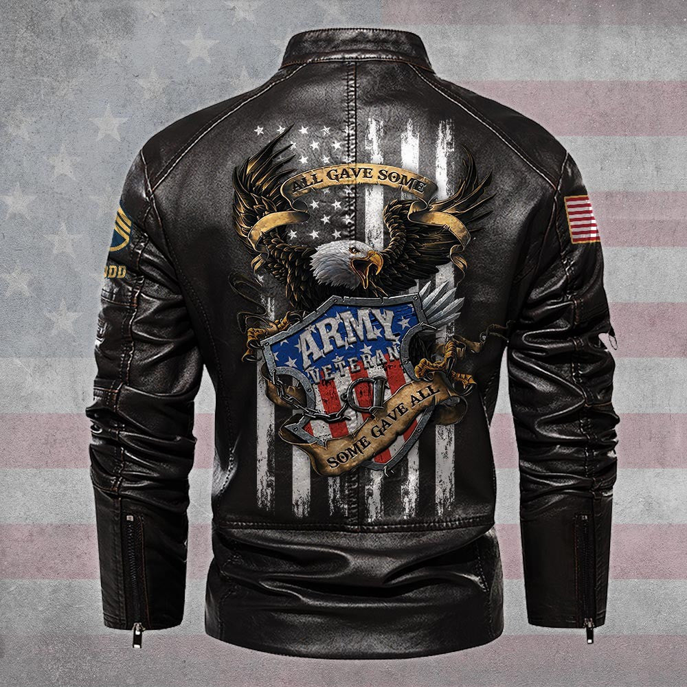 Premium Custom US Army Leather Jacket VPVC702340, Gifts For Army Veteran, Gifts On Father's Day, Veterans Day.