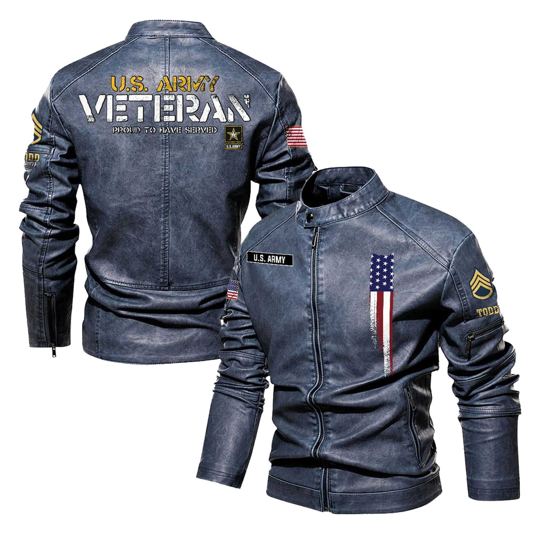 Premium Custom US Army Leather Jacket VPVC702343, Gifts For Army Veteran, Gifts On Father's Day, Veterans Day.