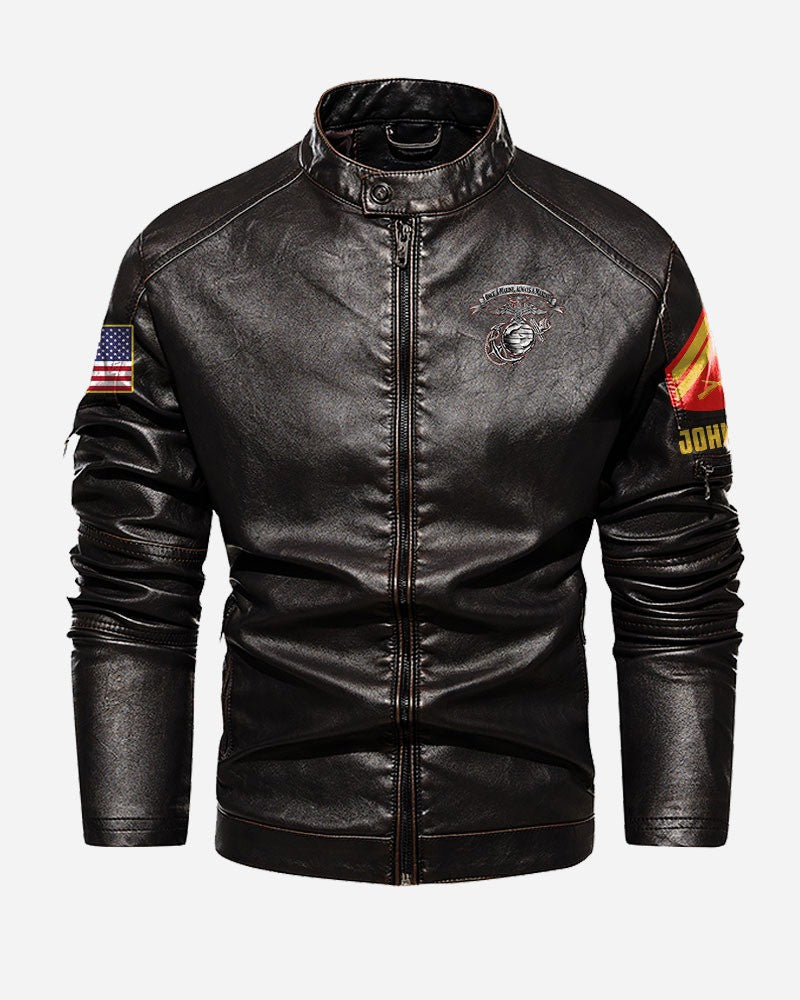 Premium Custom USMC Leather Jacket VPVC702344, Gifts For Marine Veteran, Gifts On Father's Day, Veterans Day.