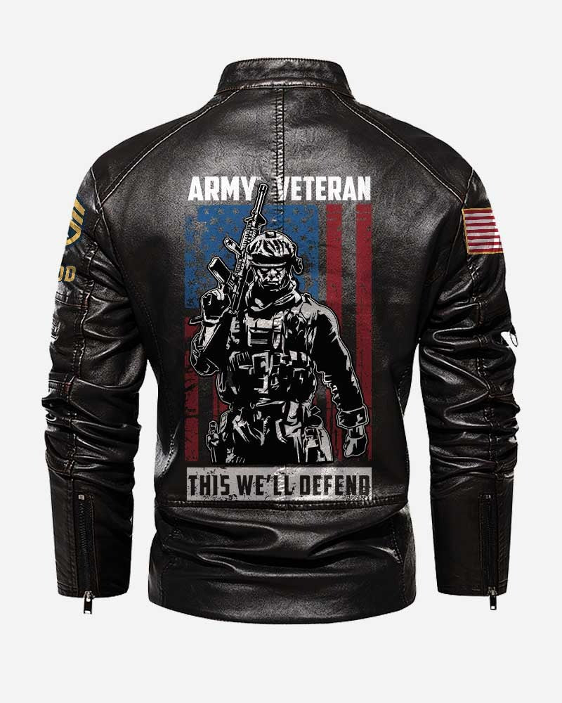 Premium Custom US Army Leather Jacket VPVC702347, Gifts For Army Veteran, Gifts On Father's Day, Veterans Day.
