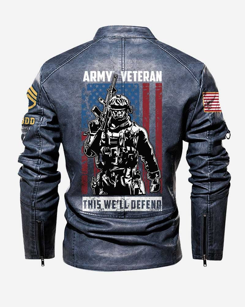 Premium Custom US Army Leather Jacket VPVC702349, Gifts For Army Veteran, Gifts On Father's Day, Veterans Day.