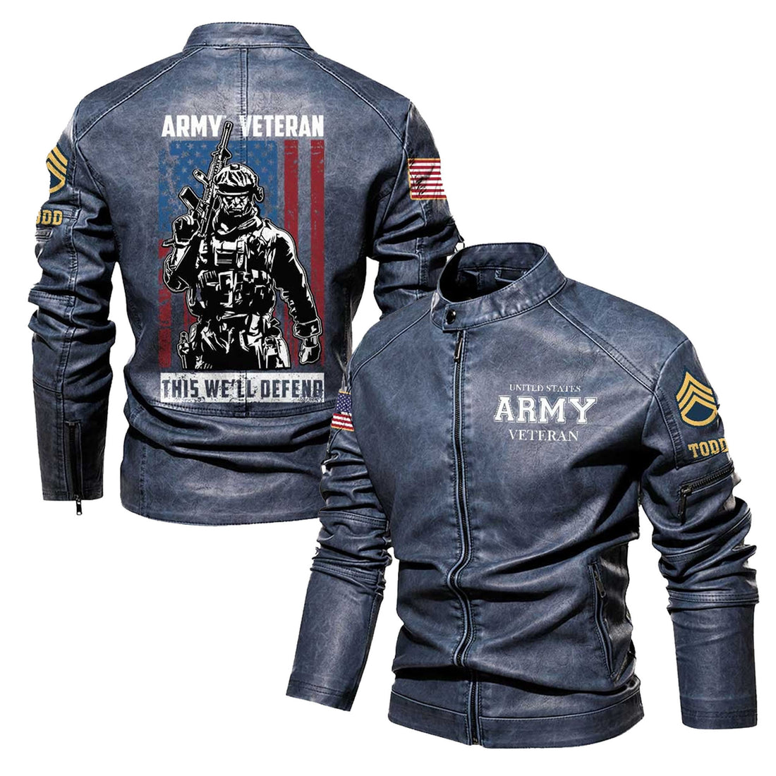 Premium Custom US Army Leather Jacket VPVC702349, Gifts For Army Veteran, Gifts On Father's Day, Veterans Day.