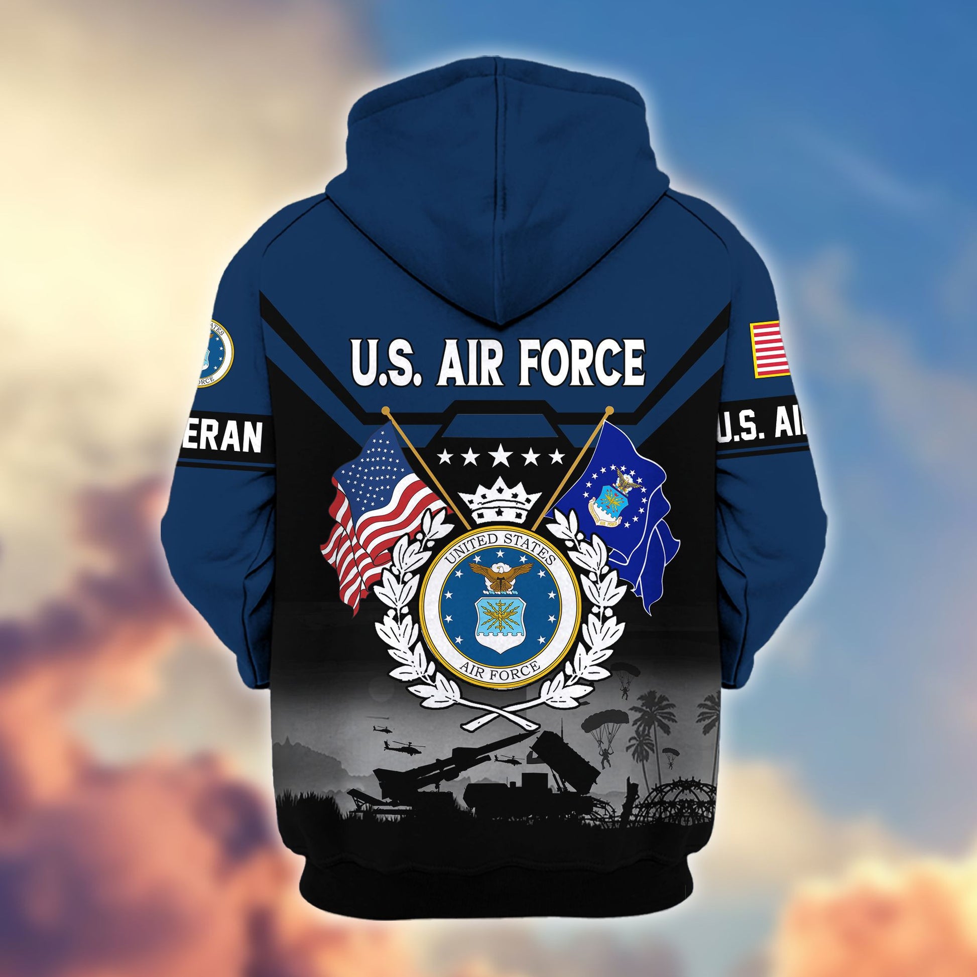 Premium US Veterans Zip Hoodie BPHN011014, Gifts For US Veterans, Gifts On Father's Day, Veterans Day.