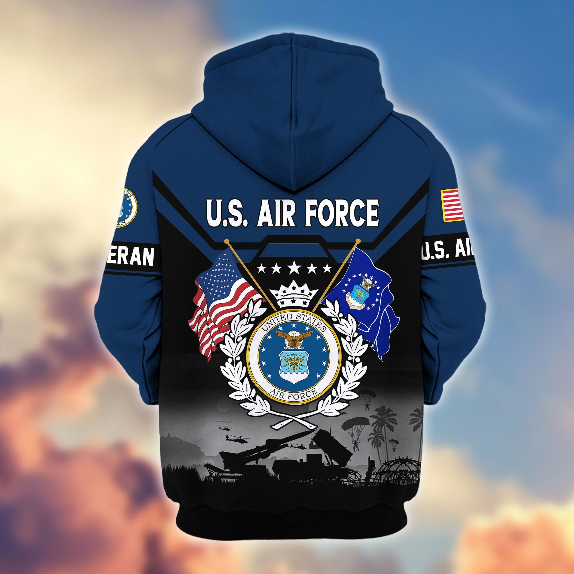 Premium US Veterans Zip Hoodie BPHN011014, Gifts For US Veterans, Gifts On Father's Day, Veterans Day.