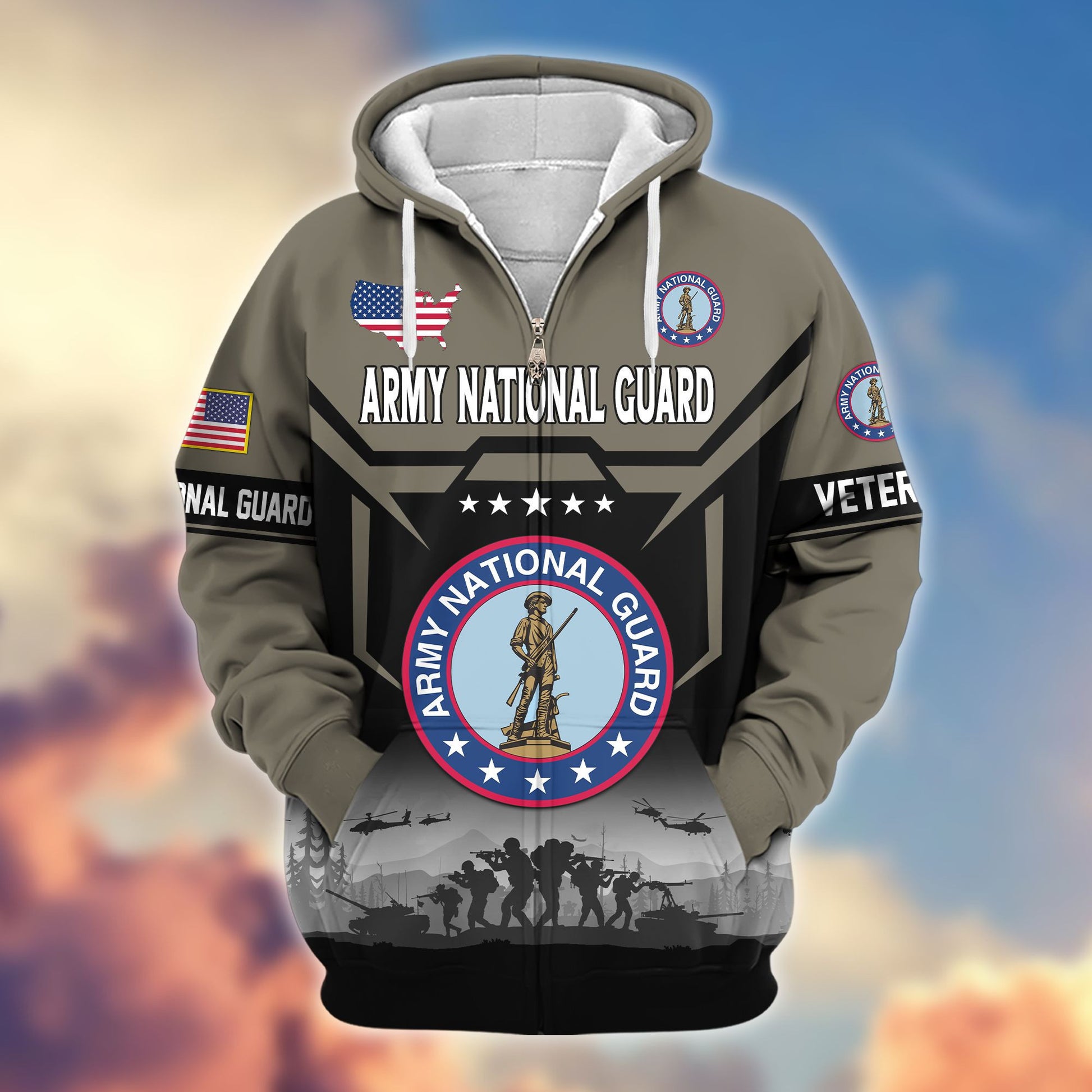 Premium US Veterans Zip Hoodie BPHN011014, Gifts For US Veterans, Gifts On Father's Day, Veterans Day.