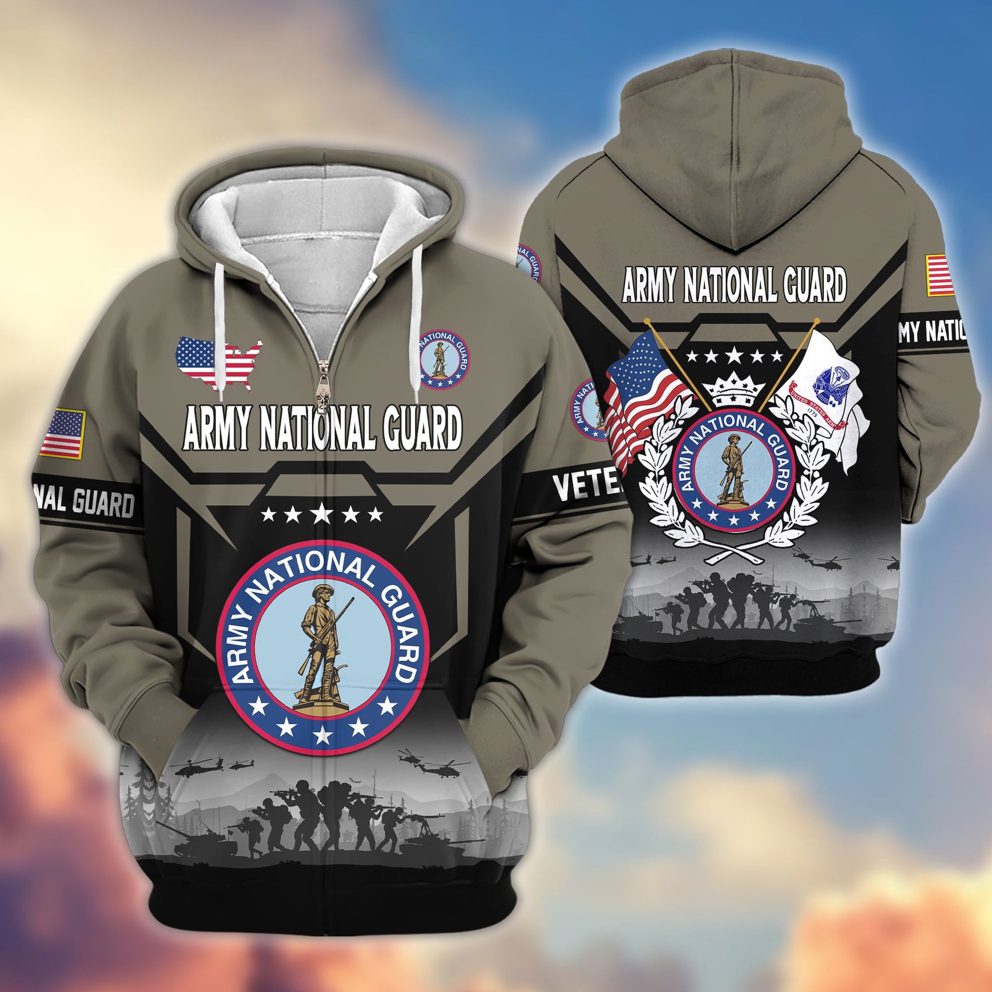 Premium US Veterans Zip Hoodie BPHN011014, Gifts For US Veterans, Gifts On Father's Day, Veterans Day.