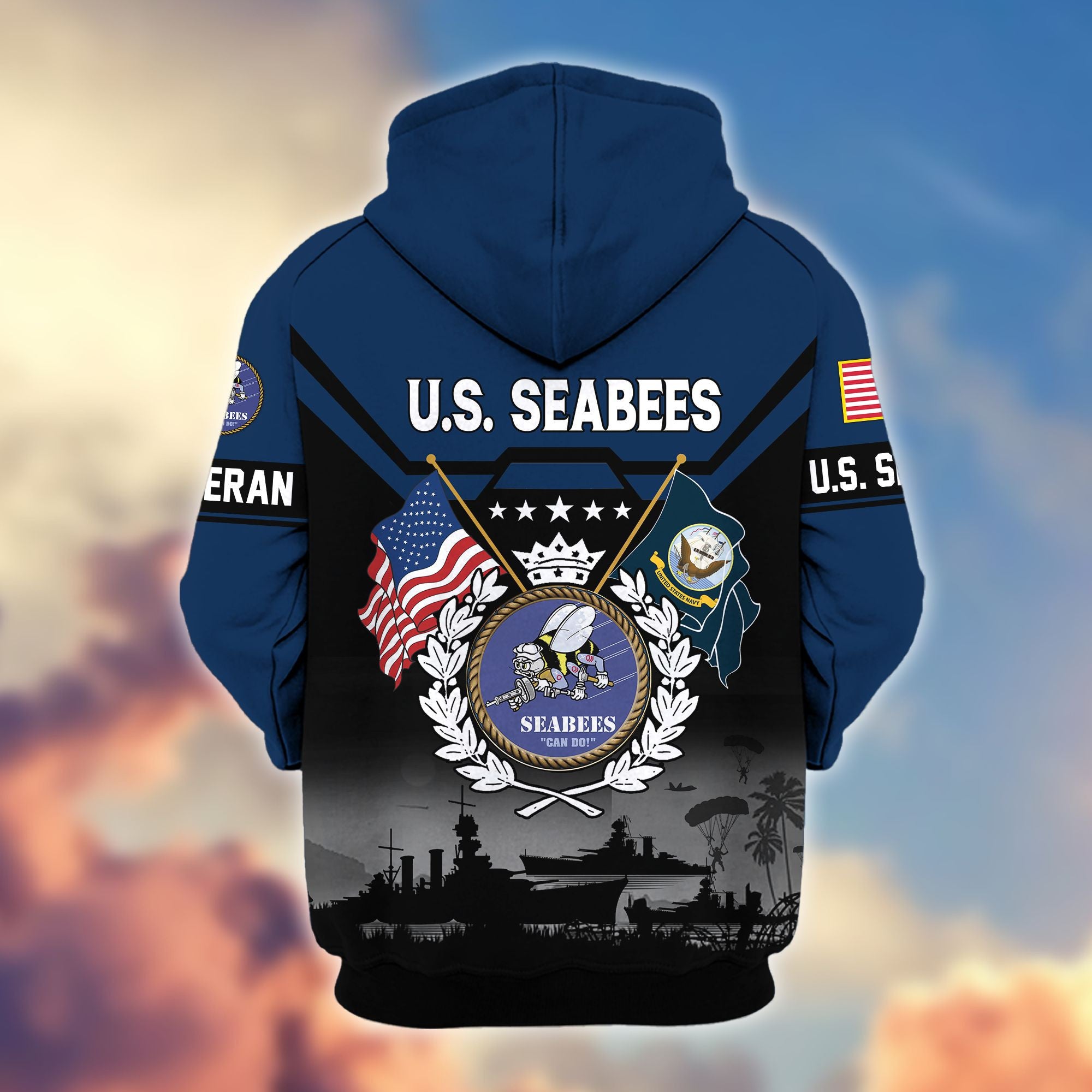 Premium US Veterans Zip Hoodie BPHN011014, Gifts For US Veterans, Gifts On Father's Day, Veterans Day.