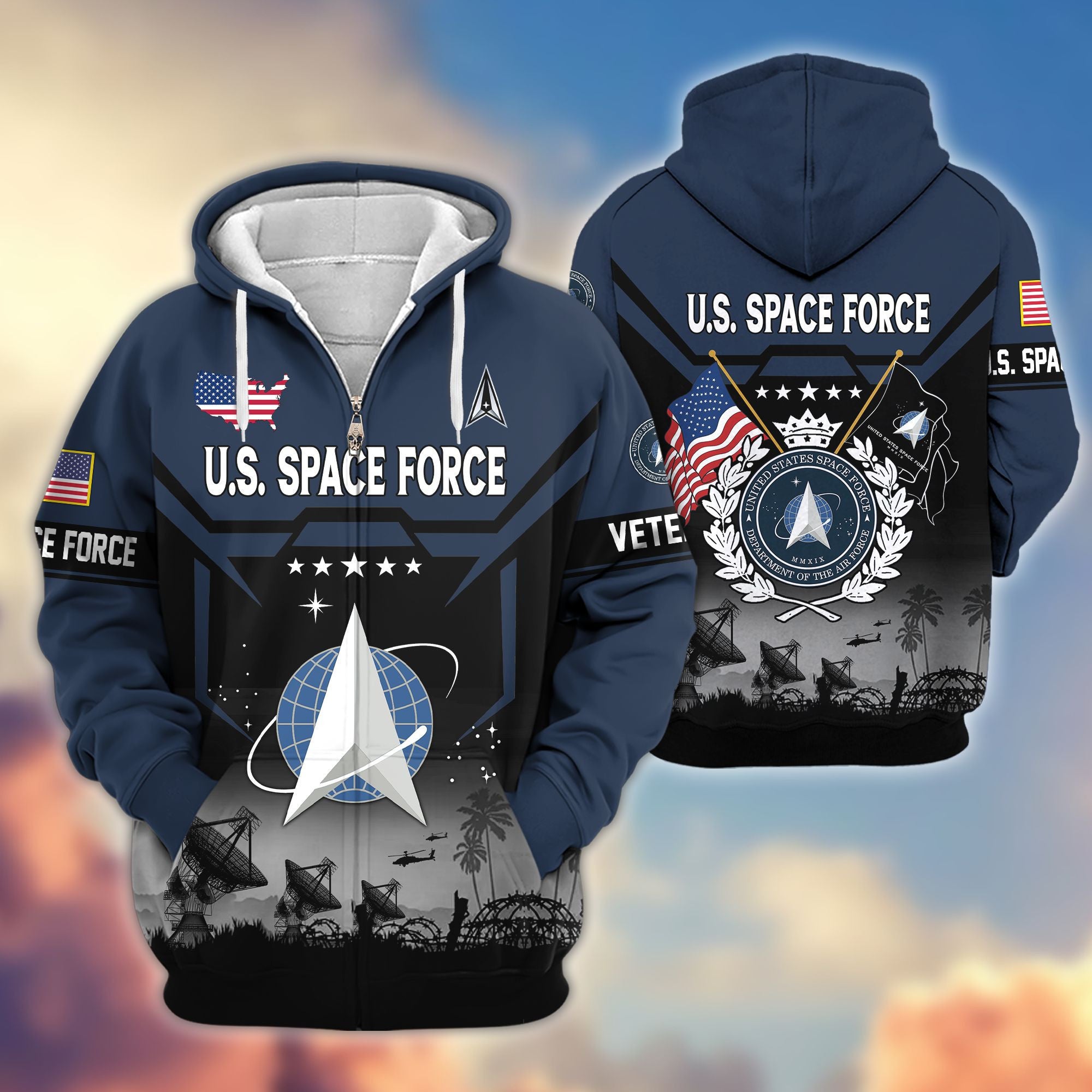 Premium US Veterans Zip Hoodie BPHN011014, Gifts For US Veterans, Gifts On Father's Day, Veterans Day.