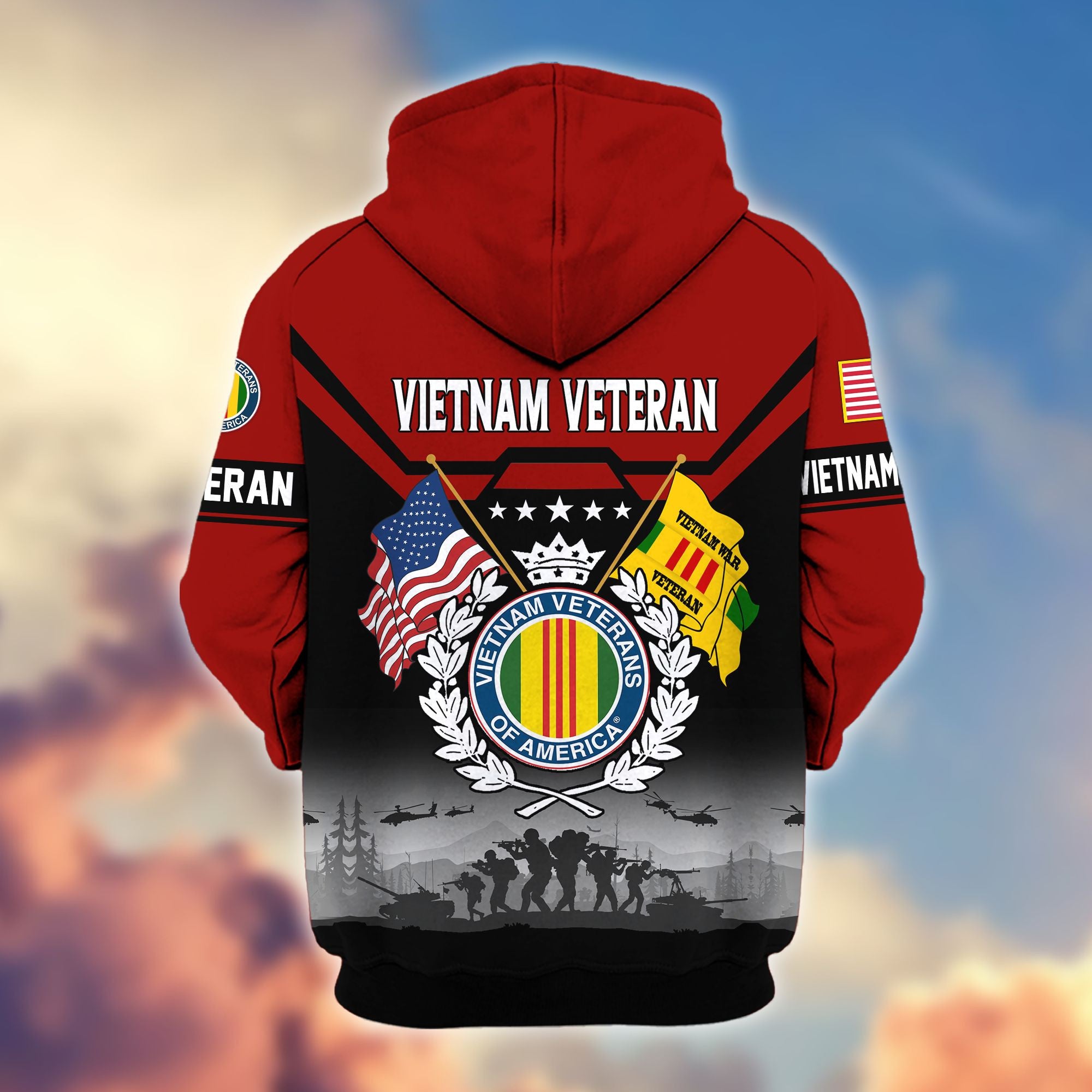 Premium US Veterans Zip Hoodie BPHN011014, Gifts For US Veterans, Gifts On Father's Day, Veterans Day.